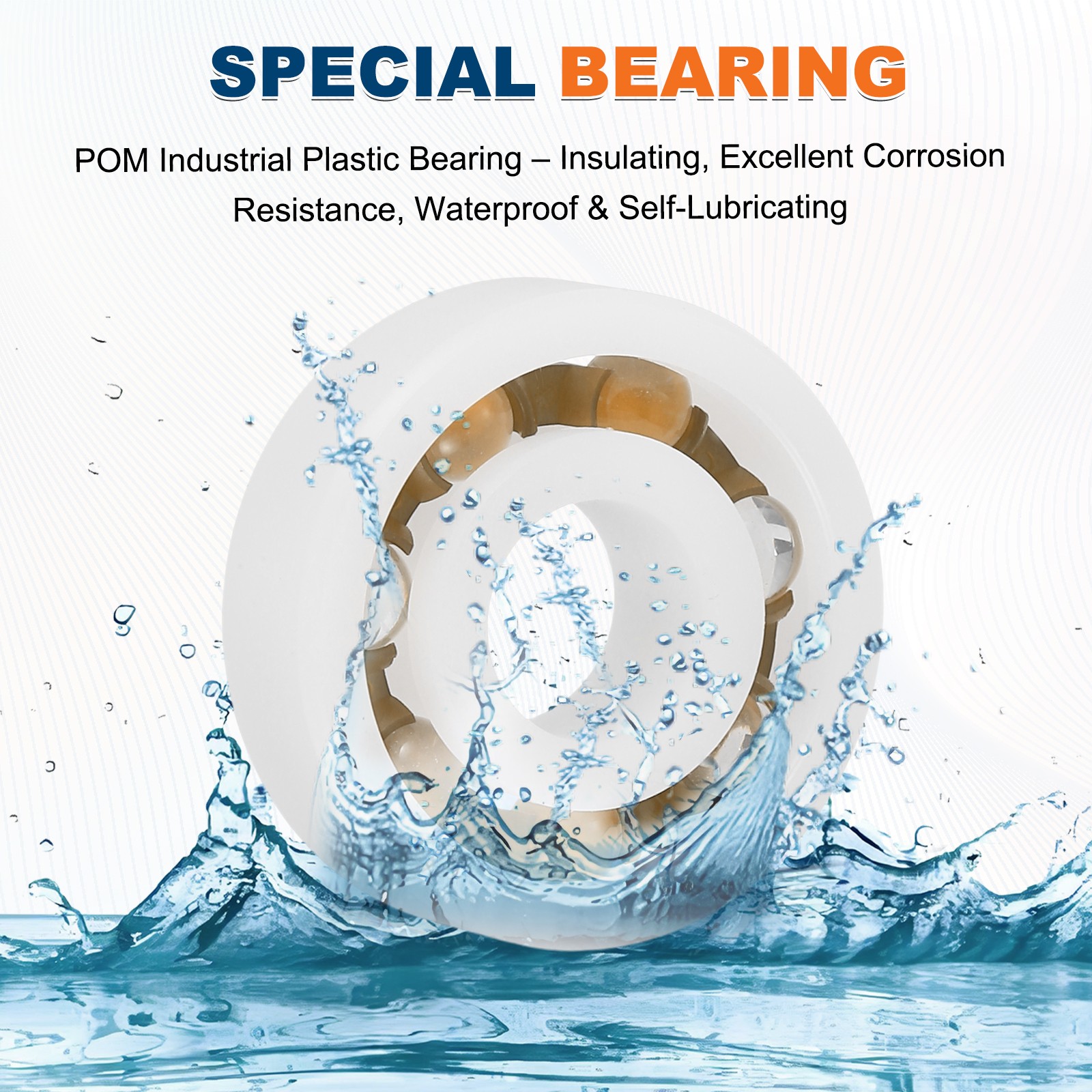 8 Pcs 8 x 22 x 7mm 603 POM Plastic Bearings Deep-Groove Ball Bearings