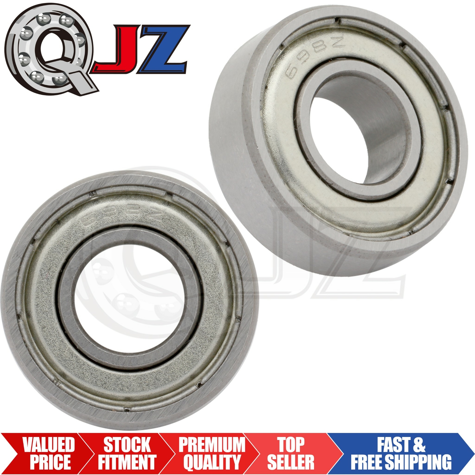 [Qty.2] New 698-ZZ Single-Row Radial Ball Bearing [8mm Bore x 19mm OD x 6mm W]