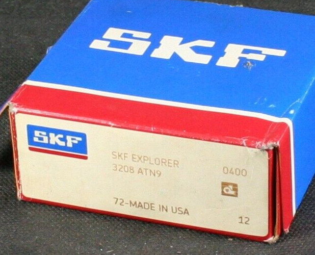 One (1) SKF 3208 ATN9 Double Row Angular Contact Bearing 40MM ID USA NEW