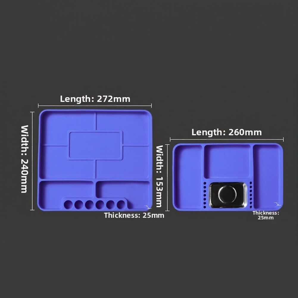 Silicone Tool Tray Blue for Organizing Screws Bolts Nuts and Socket Sets