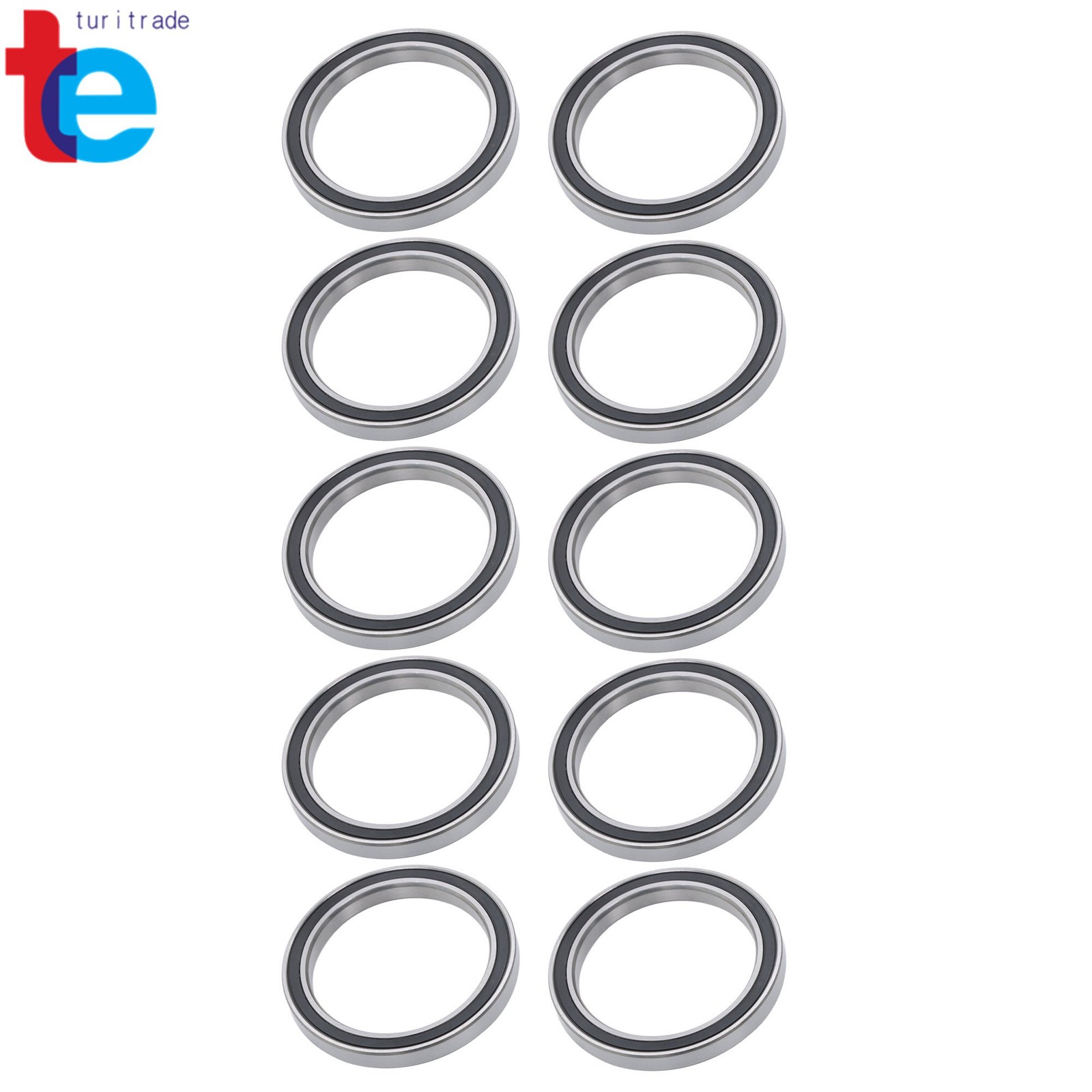 10pcs 6810-2RS Sealed Ball Bearings 50x65x7mm Pre-Lubricated Industrial