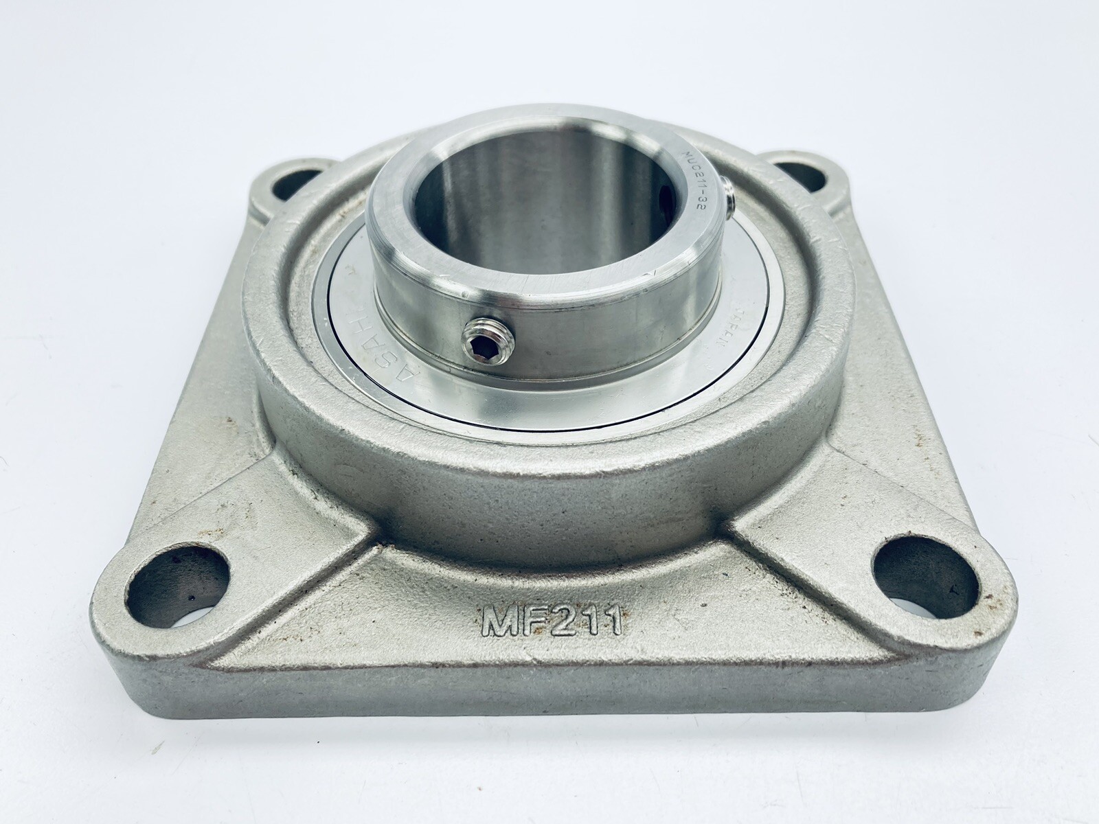 AMI ASAHI MUCF211-32 BEARING 4-BOLT FLANGE UNIT 2″-BORE STAINLESS STEEL