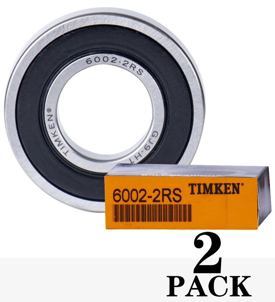 (Qty.2)TIMKEN 6002-2RS High Quality Two Side Rubber Seal Ball Bearing 15x32x9mm