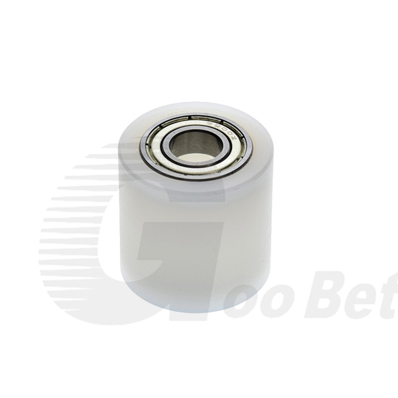 Plastic Roller Two Bearing Coated PP / POM Guiding Wheel Flat Belt Idler Various