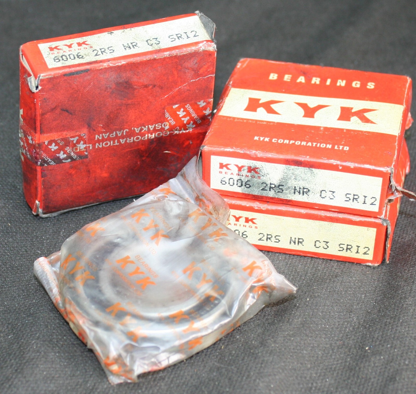Three (3) KYK 6006 2RSNR C3 SRI2 Deep Groove Bearing 30MM ID Japan NEW