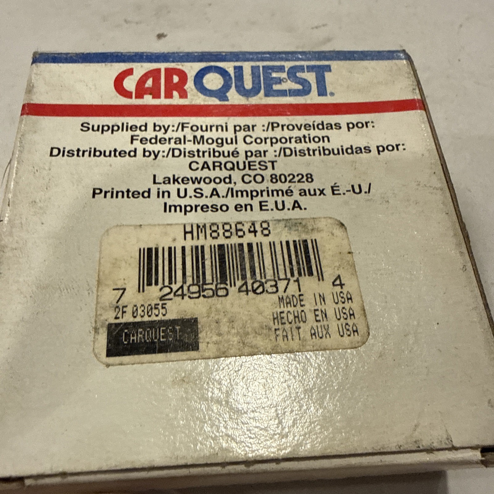 Bca HM88648 bearing cone, made in USA , 🇺🇸 Carquest Box , Free Shipping!