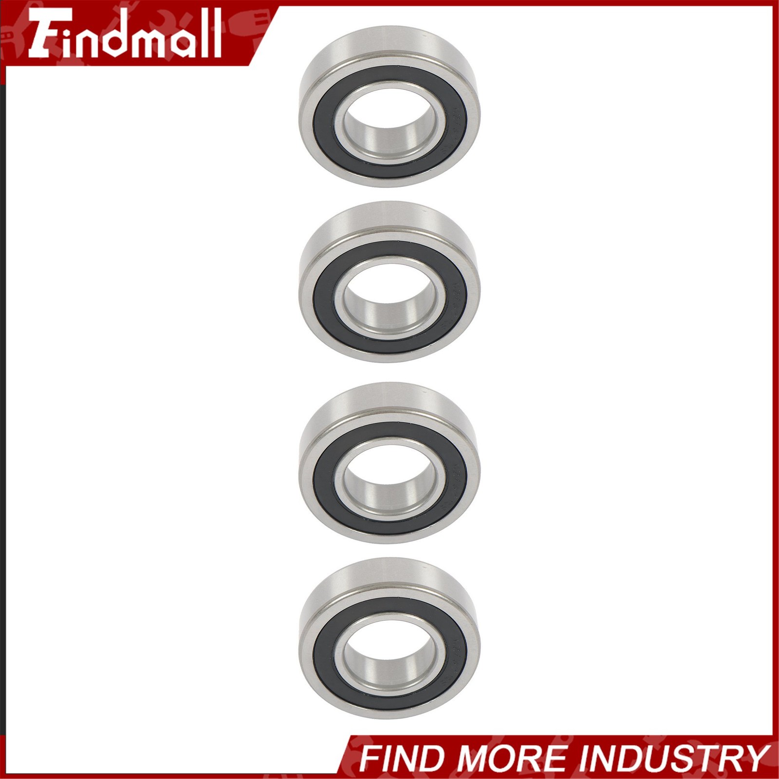 Findmall 62/32-2RS Deep Groove Bearings 4pcs 32x65x17mm Rubber Sealed Set