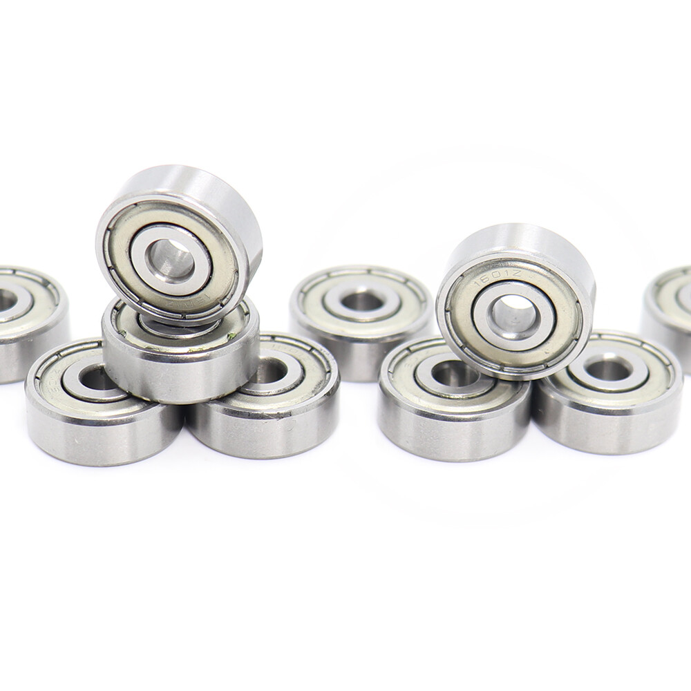 10Pcs – 1601ZZ 3/16″ X 11/16″ X 1/4″ Double Shield Ball Bearing Inch Bearings