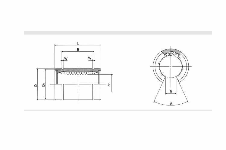 SBC SBE25UUOP LINEAR BALL BUSHING_25 mm_UU (Seals On Both Sides)_Open Type