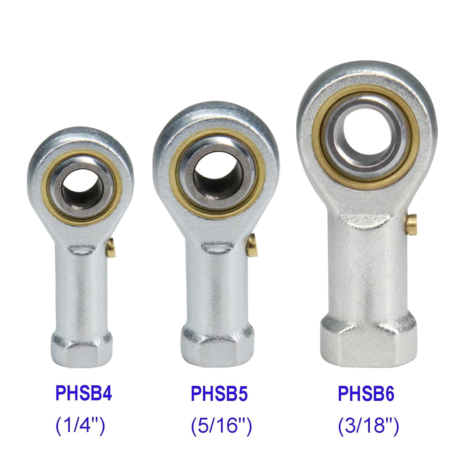 2/4pcs 1/4-inch Bore Pre-Lubricated Bearing 1/4-28 Female Thread Right Hand Nut