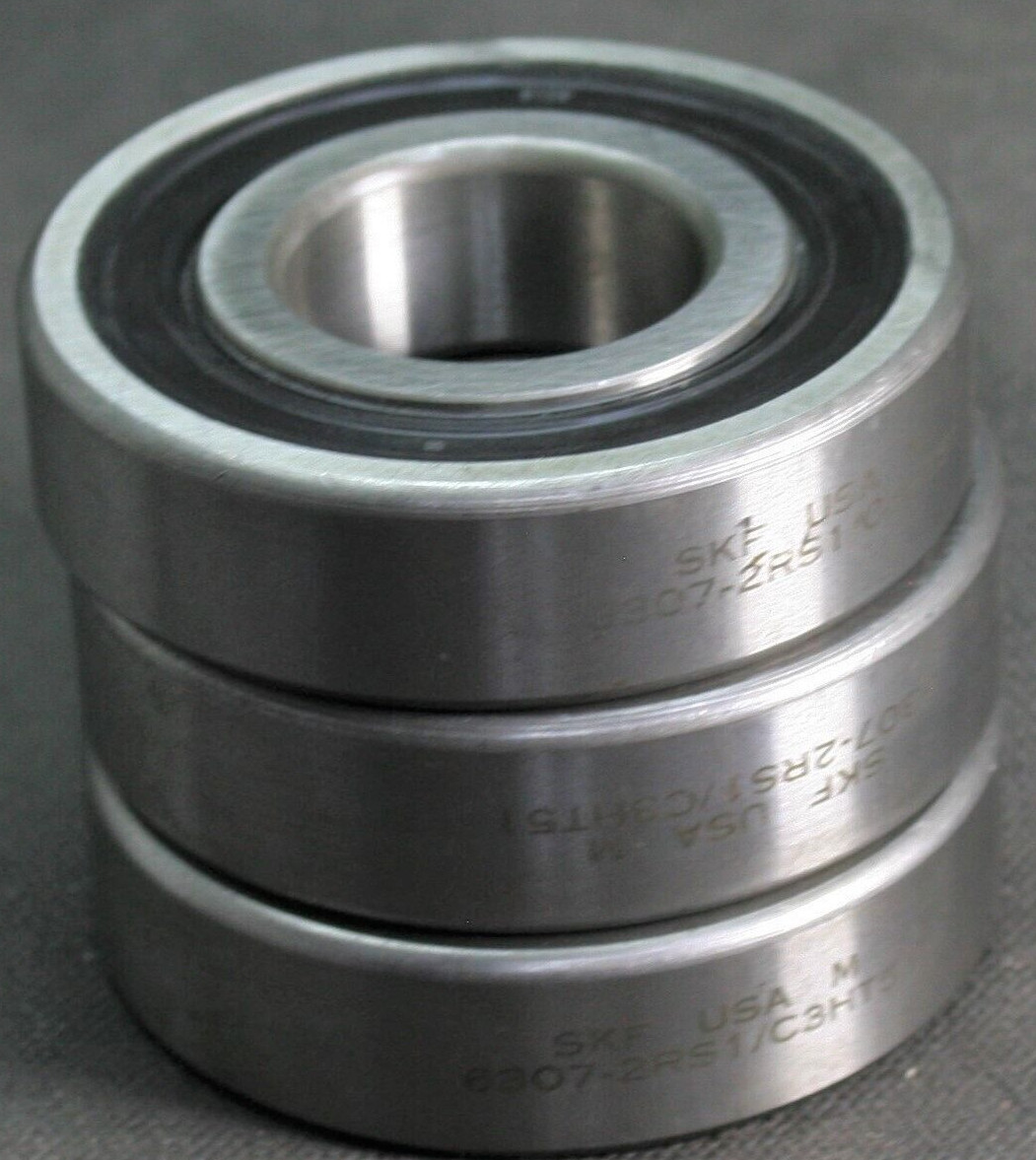 Three (3) SKF 6307 2RS1/C3HT51 Deep Groove Bearing 35MM ID USA