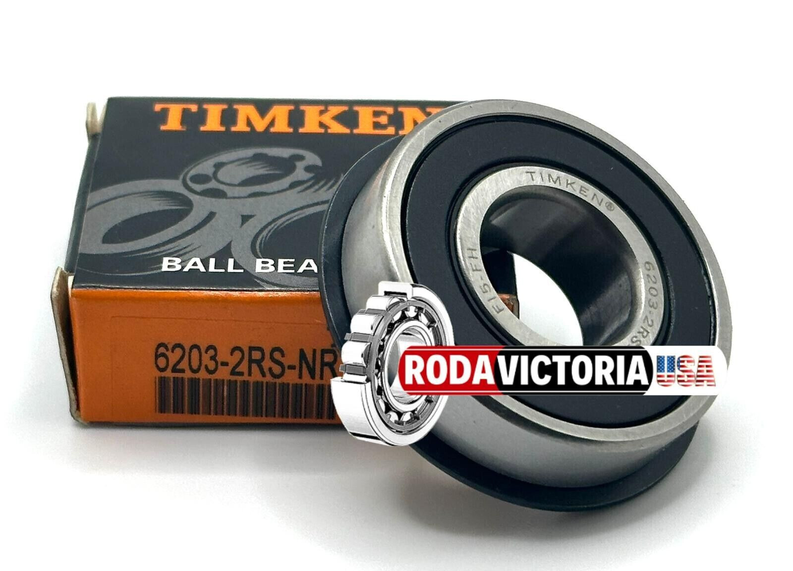 TIMKEN 6203 2RS NRC3 DEEP GROOVE BALL BEARING RUBBER SEALED W/SNAP RING 17x40x12
