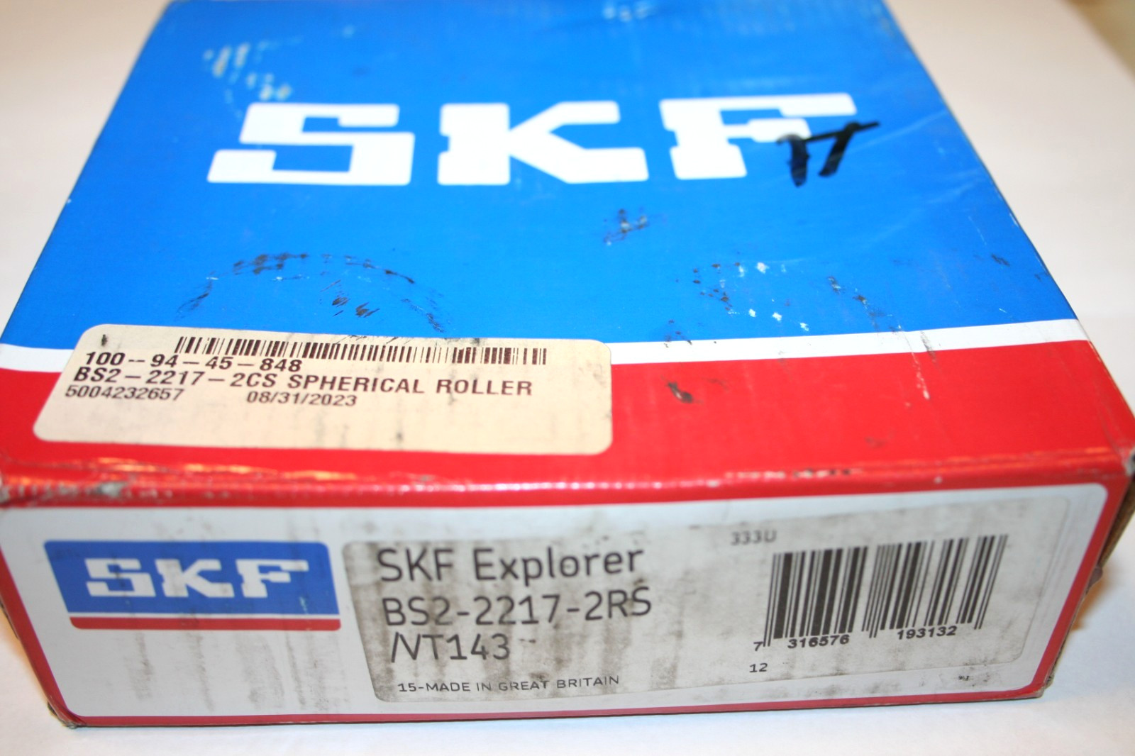 GENUINE SKF Explorer BS2-2217-2RS/VT143 Spherical Roller Bearing * NEW UNOPENED