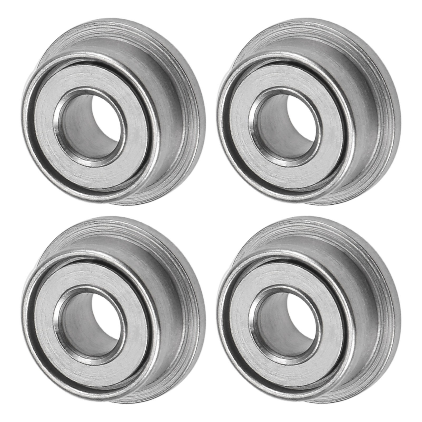 4-Pack F682ZZ Flanged Ball Bearing, 2x5x2.3mm Metal Sealed Chrome Steel