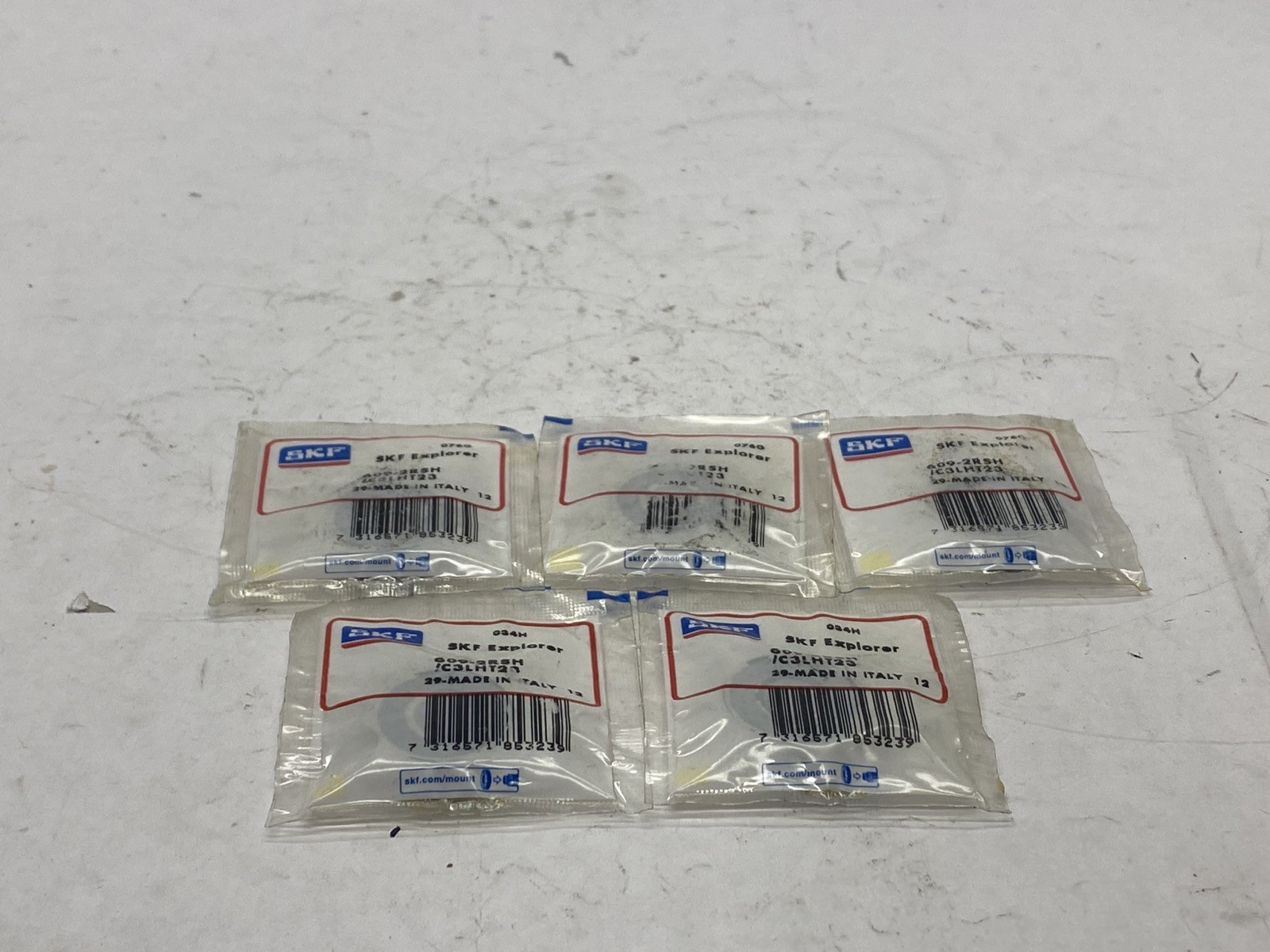 (5) NIB SKF 9mm ID 24mm OD 7mm W Double Sealded Ball Bearing 609-2RSH/C3LHT23