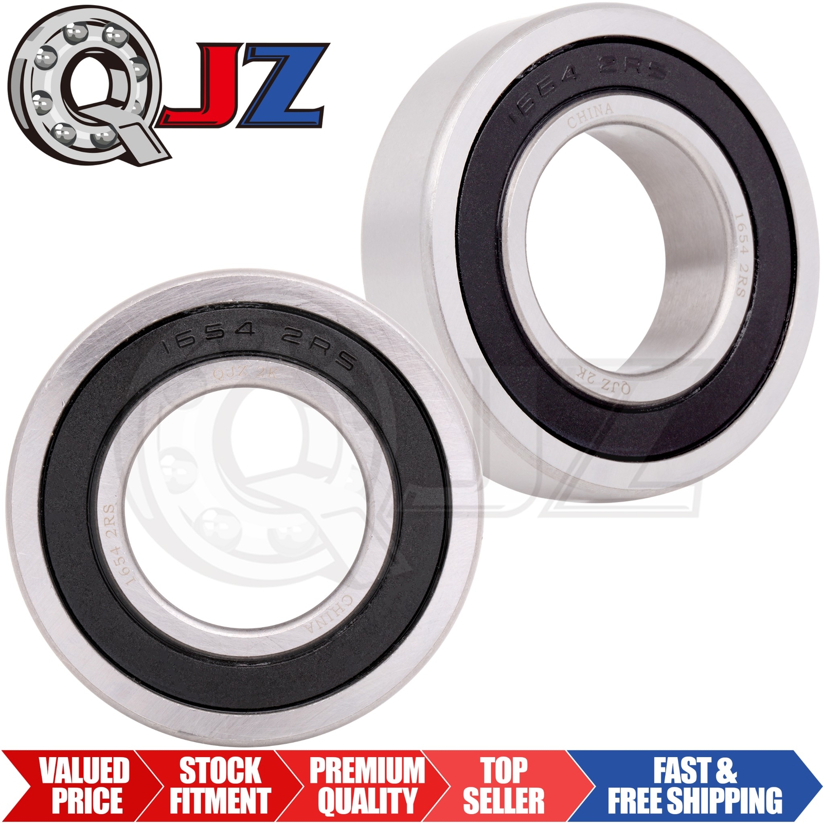 [Qty.2] 1654-2RS Deep Groove/Radial Ball Bearing [1.25“ ID x 2.5” OD x 0.625“ W]