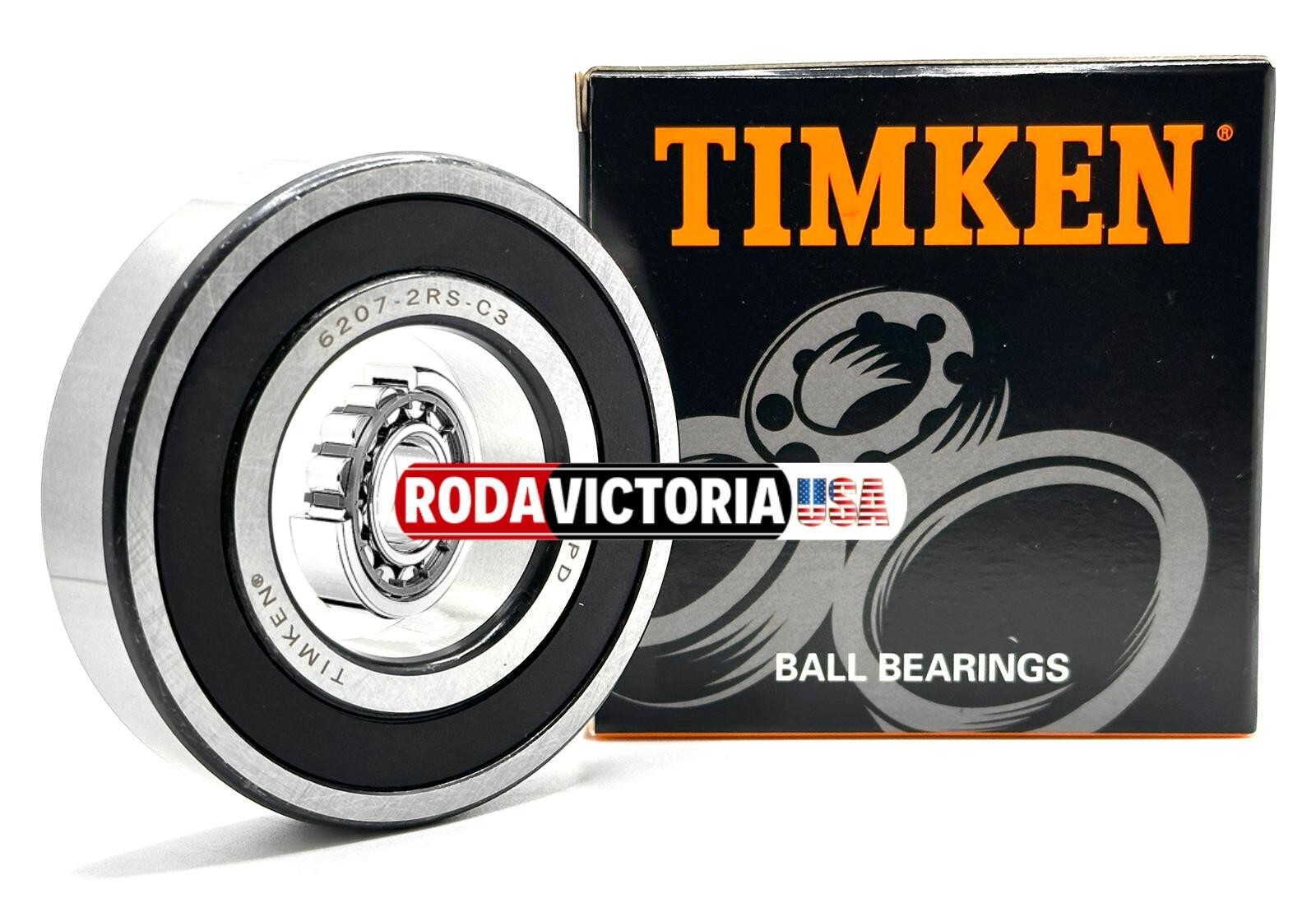 TIMKEN 6207 2RS1 C3 DEEP GROOVE BALL BEARING, RUBBER SEALED 35x72x17 mm