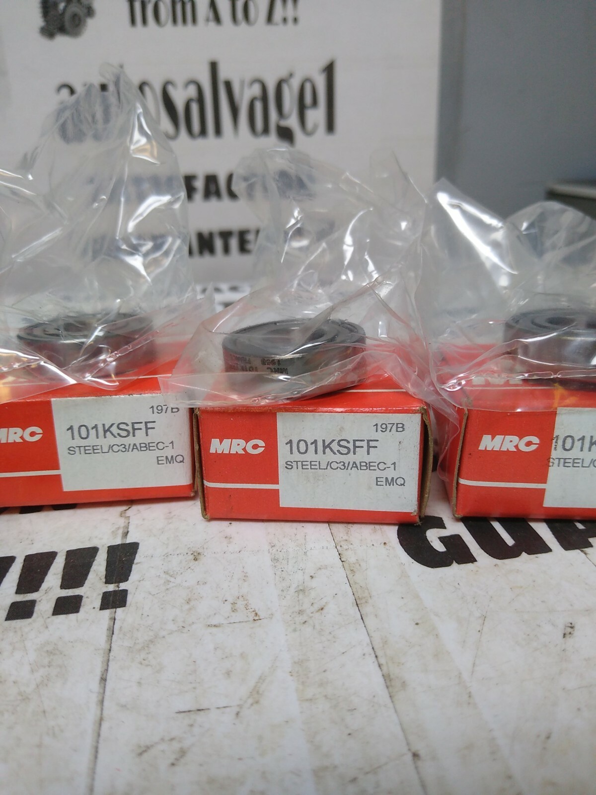 MRC,101KSFF,Single Row Ball Bearing Lot of 4 NOS