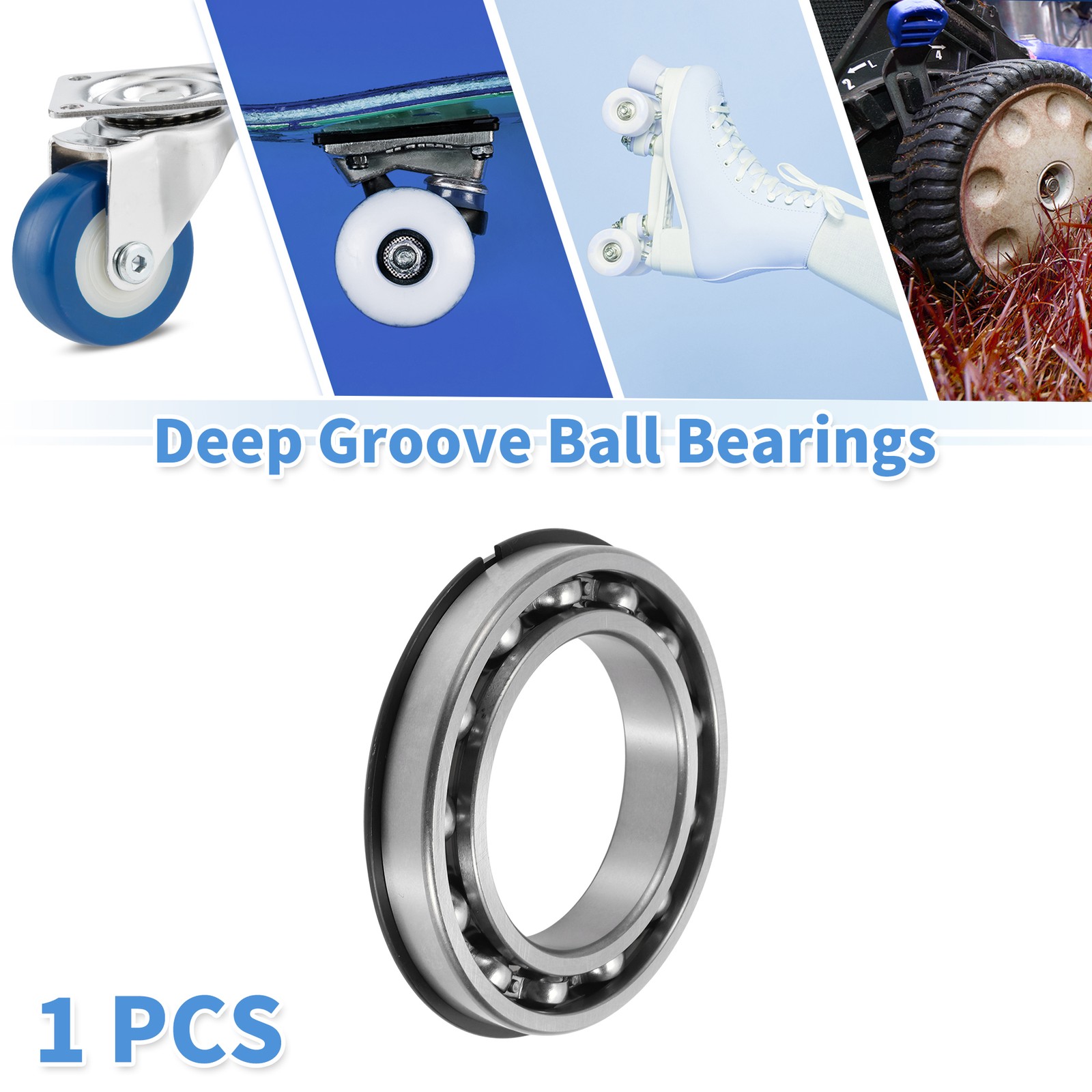 6018NR Deep Groove Ball Bearings 90x140x24mm 1 Pc Silver Tone
