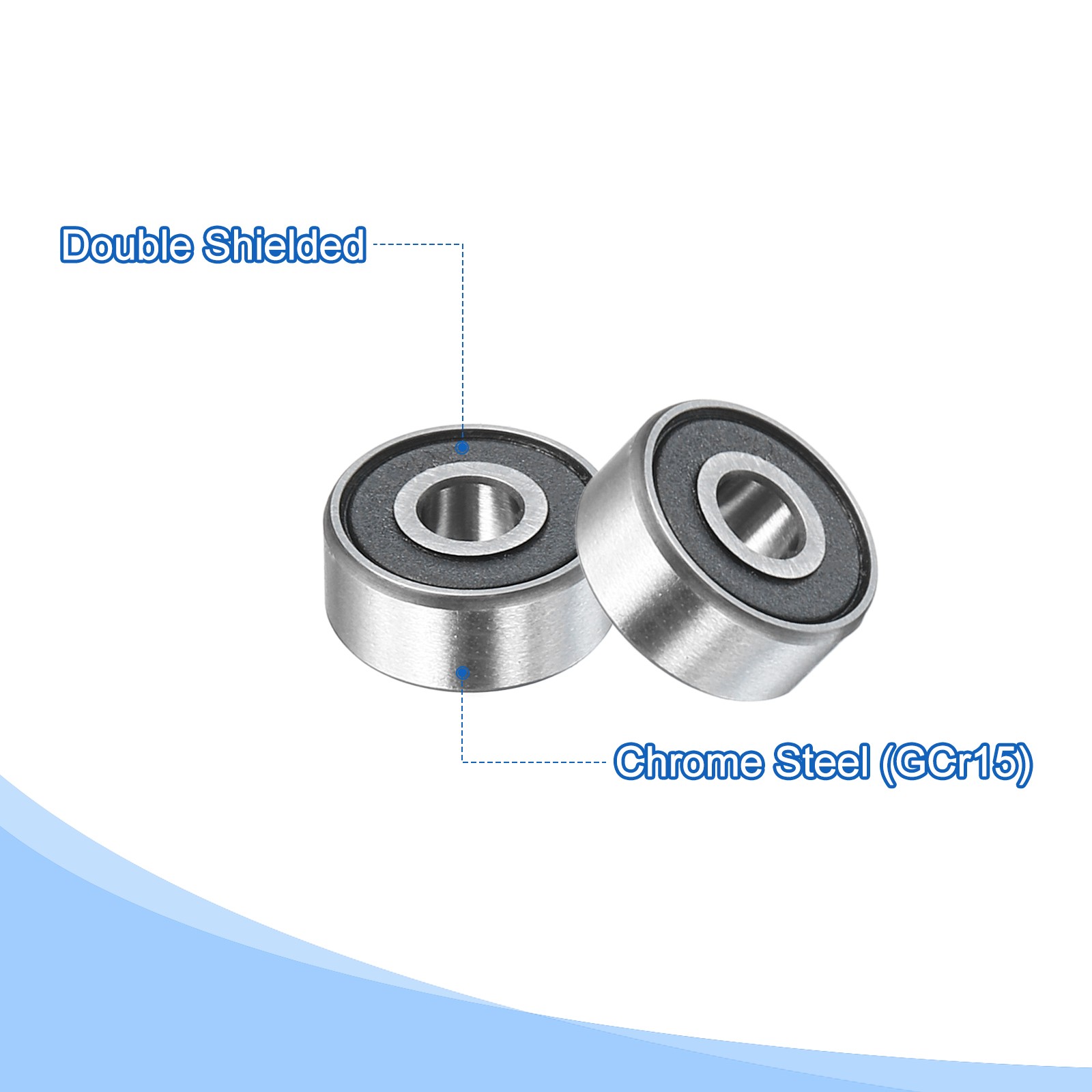 5Pcs R2-2RS Deep Groove Ball Bearings 1/8″x3/8″x5/32″ Double Metal Shielded Z3