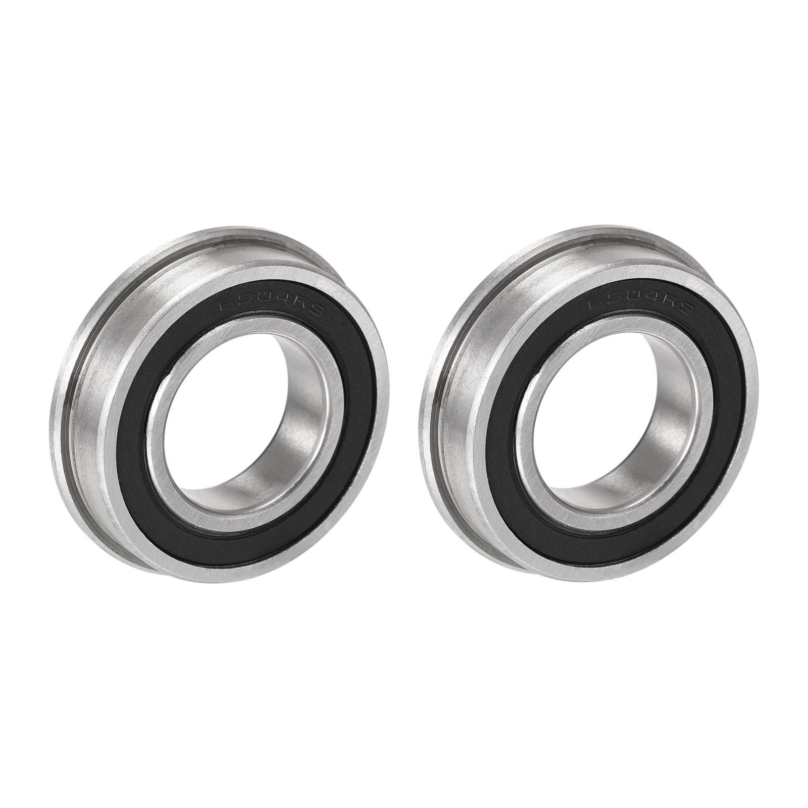 F6904-2RS Flange Ball Bearing 20x37x9mm Double Sealed Chrome Steel Bearing 2pcs