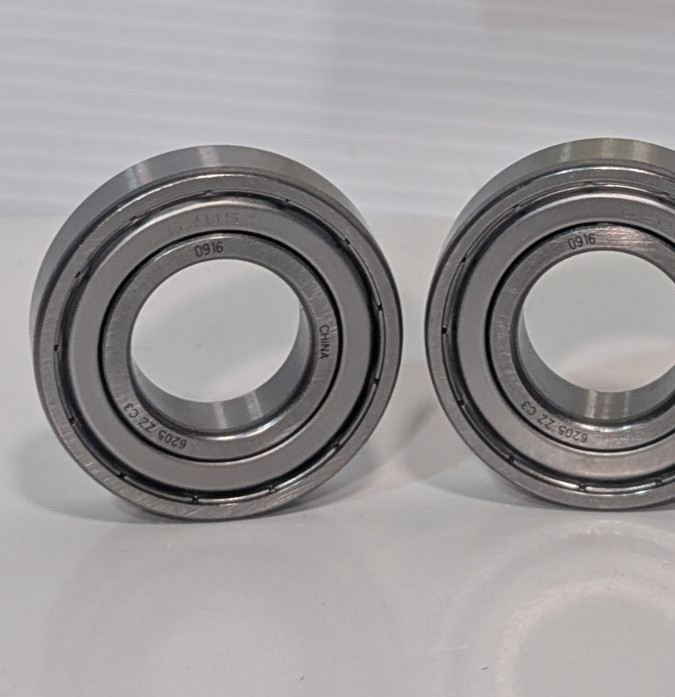 Lot of 2: unbranded 6205-ZZ-C3 metal single-row deep groove ball bearings