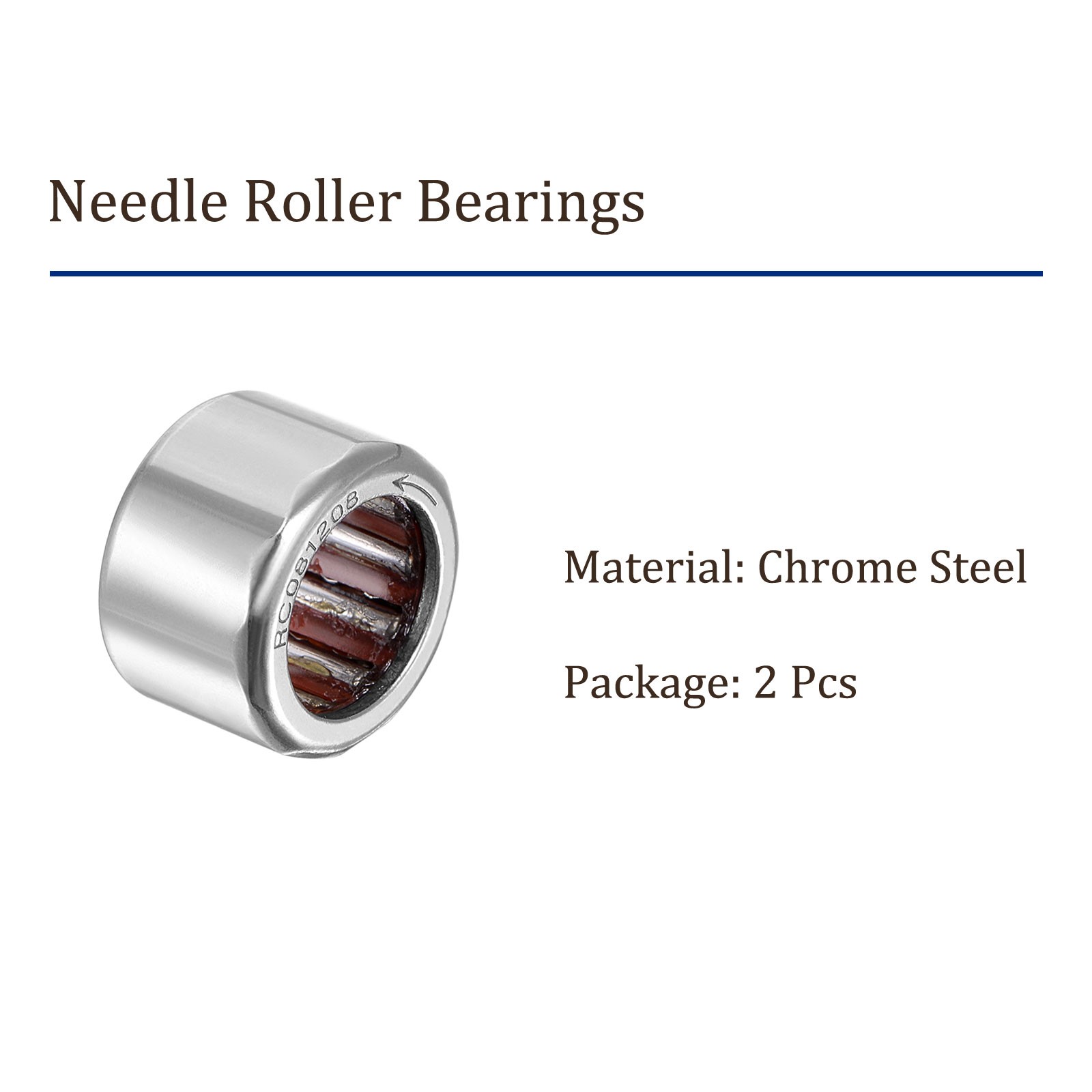 2pcs RC081208 Needle Roller Bearings 1/2″x3/4″x1/2″ One Way Clutch