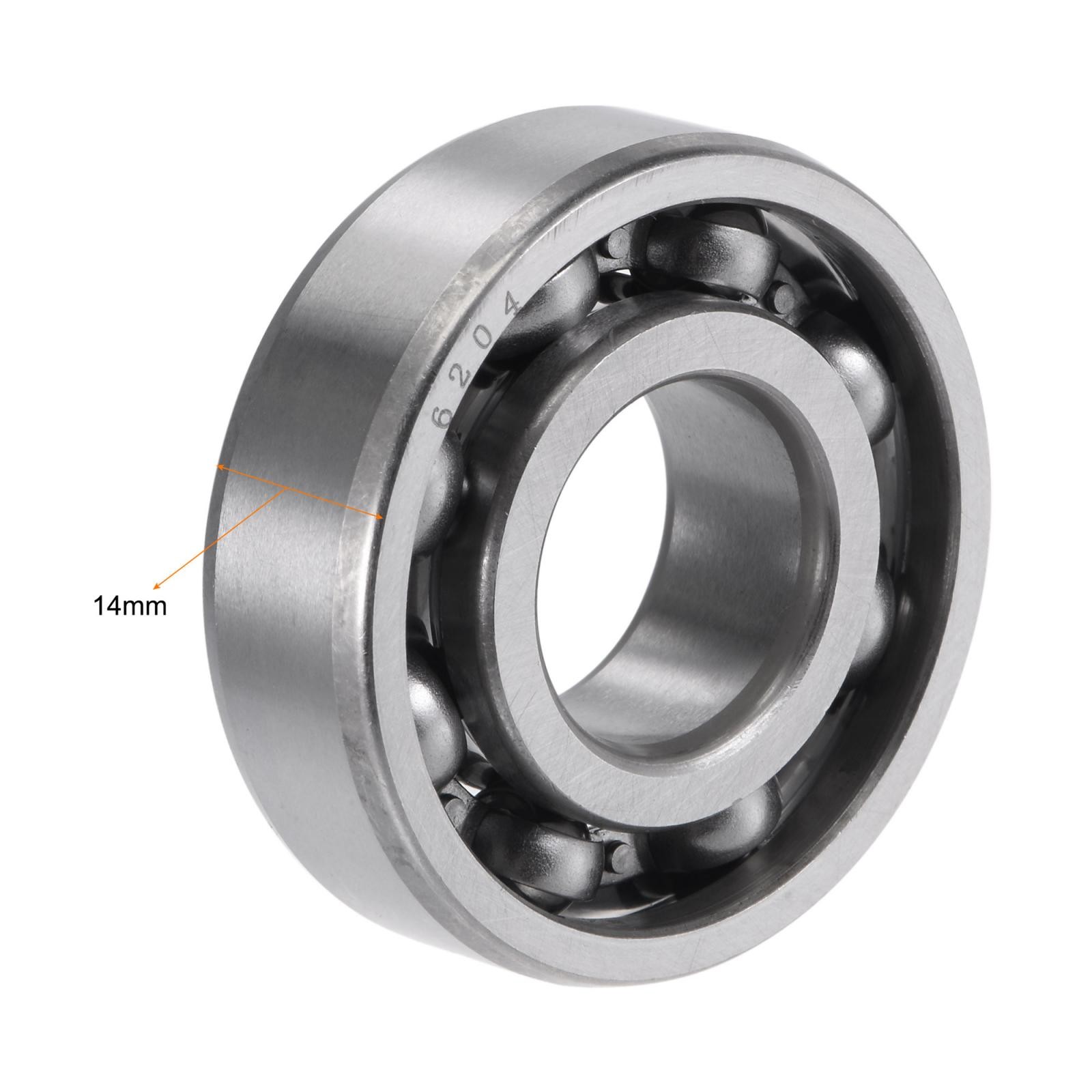 2pcs 6204 Deep Groove Ball Bearings 12x32x14mm CN Open Type Chrome Steel