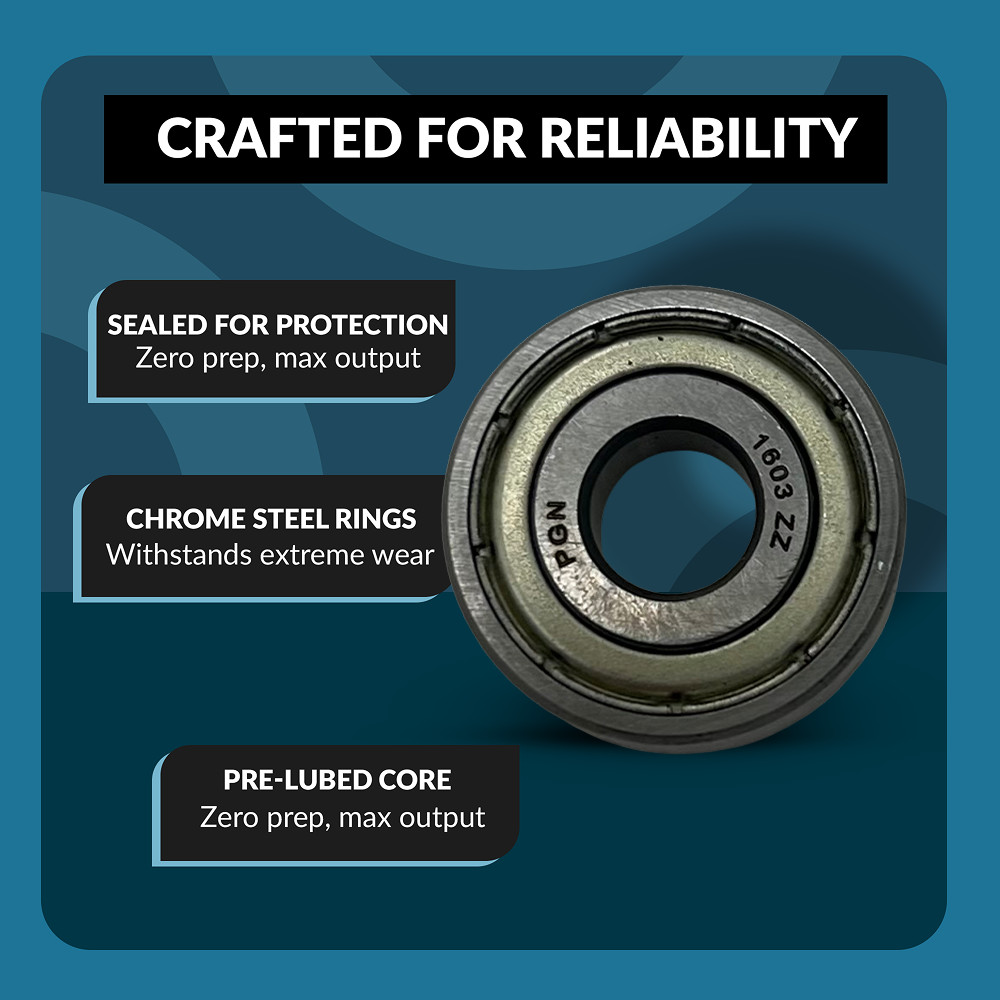 PGN (10 Pack) 1602-2RS Bearing – Lubricated Chrome Steel Sealed Ball Bearing
