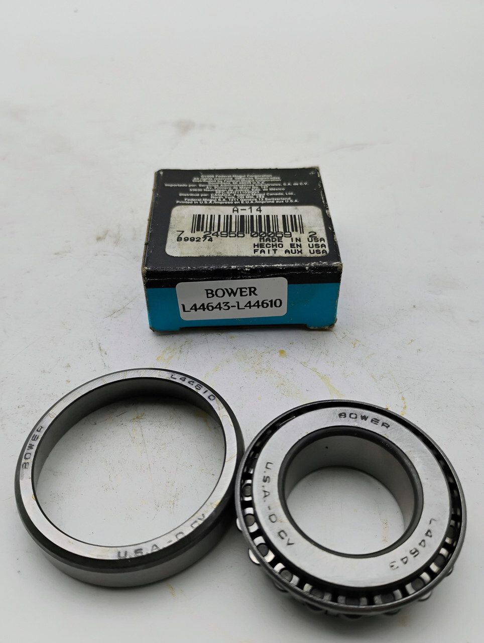 Bower Tapered Roller Bearing L44610-L44643 Cup Cone NOS Made in USA
