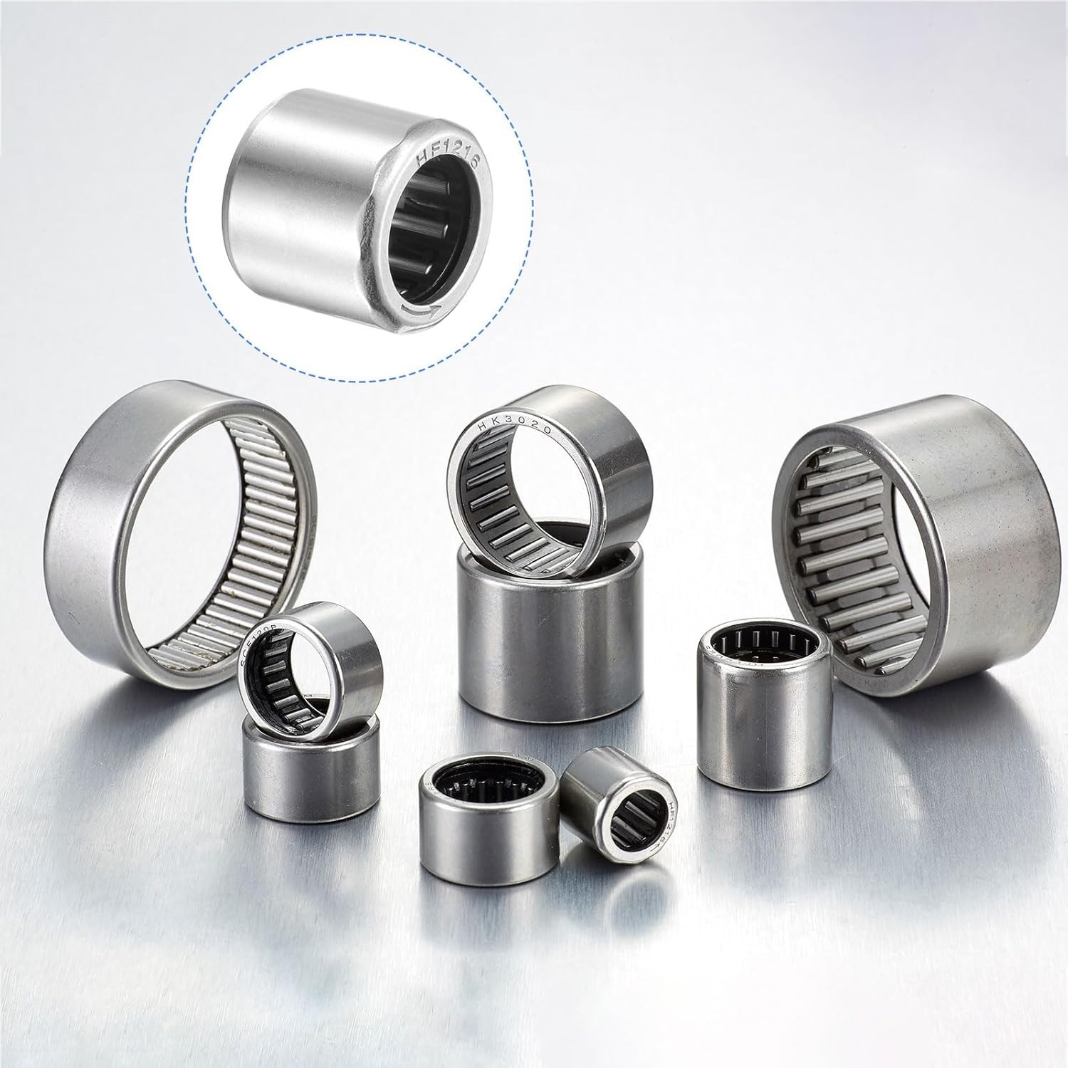 5 Packs HF1216 Needle Roller Bearings 12x18x16mm, Chromium Steel Open End