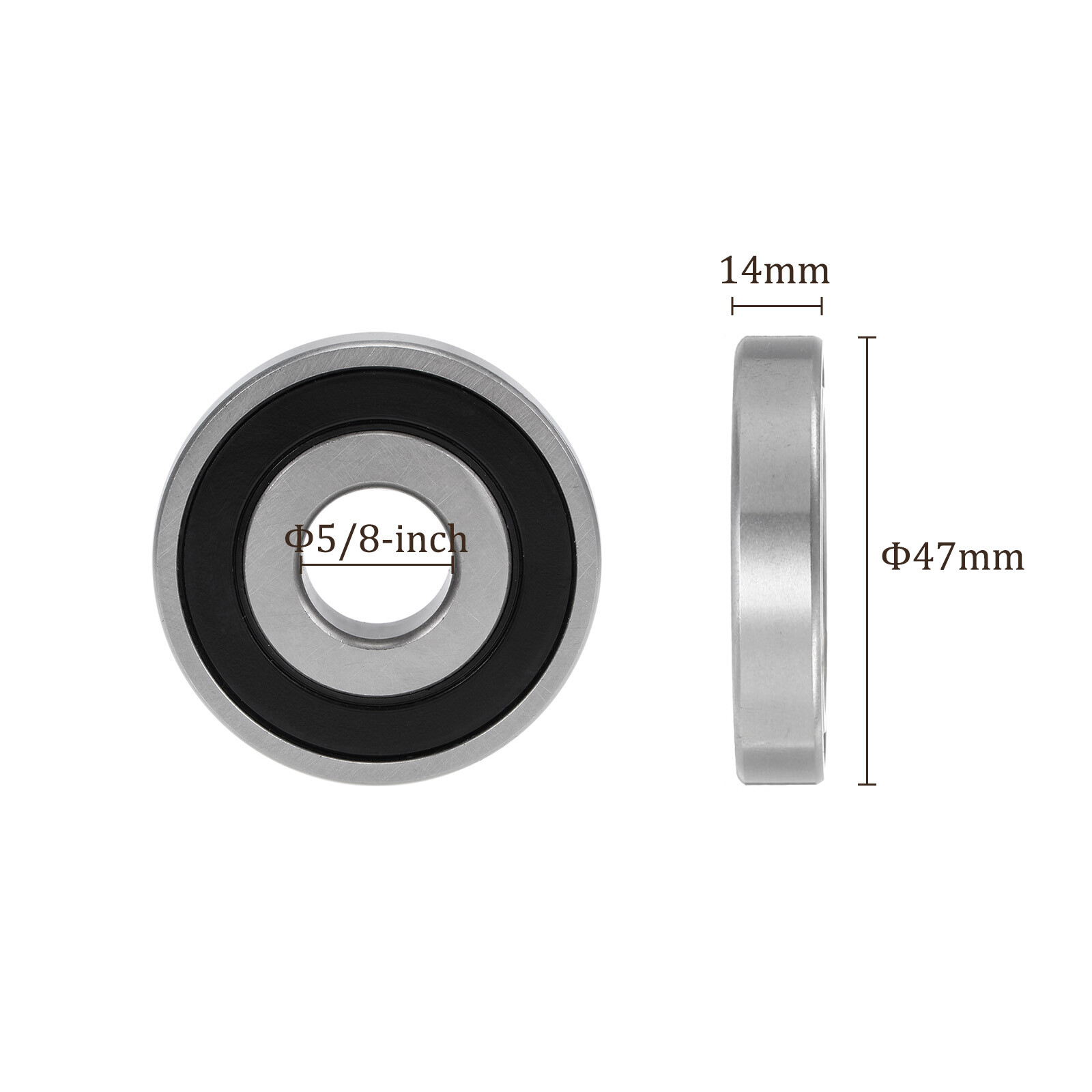 6204-5/8-2RS Deep Groove Ball Bearings 5/8″x47x14mm Chrome Steel