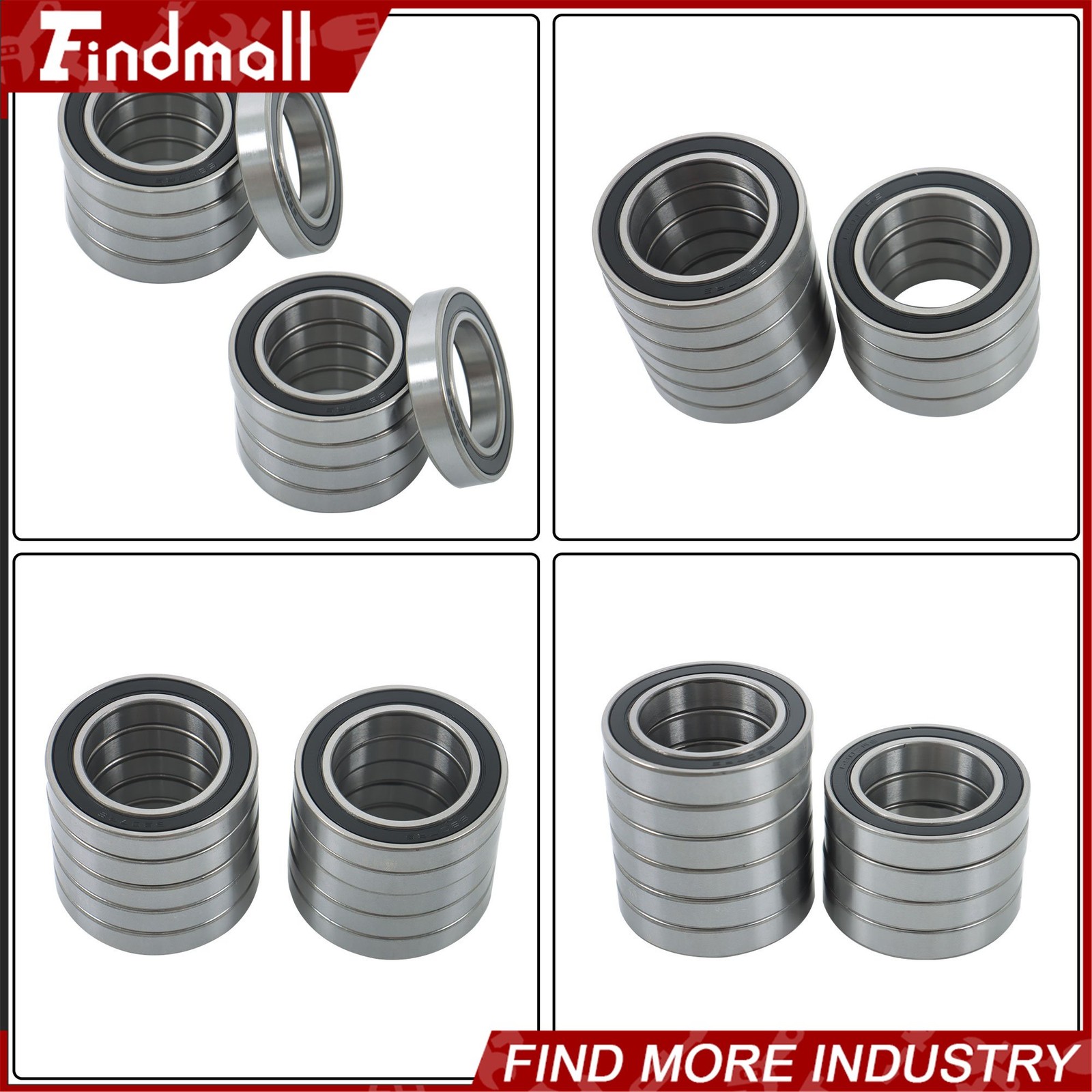 Findmall 6907-2RS Deep Groove Bearings 10pcs 35x55x10mm Rubber Sealed Set
