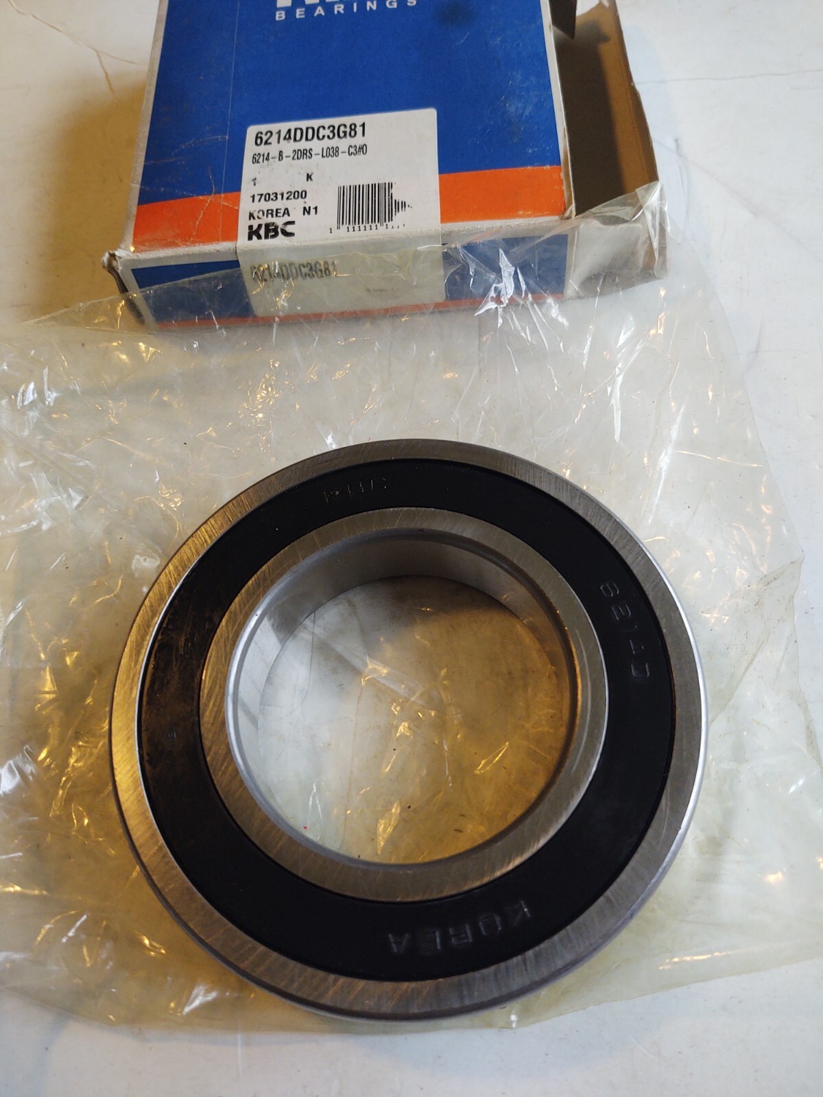 KBC # 6214DDC3G81 BALL BEARING. (RUBBER SEAL BOTH SIDES).