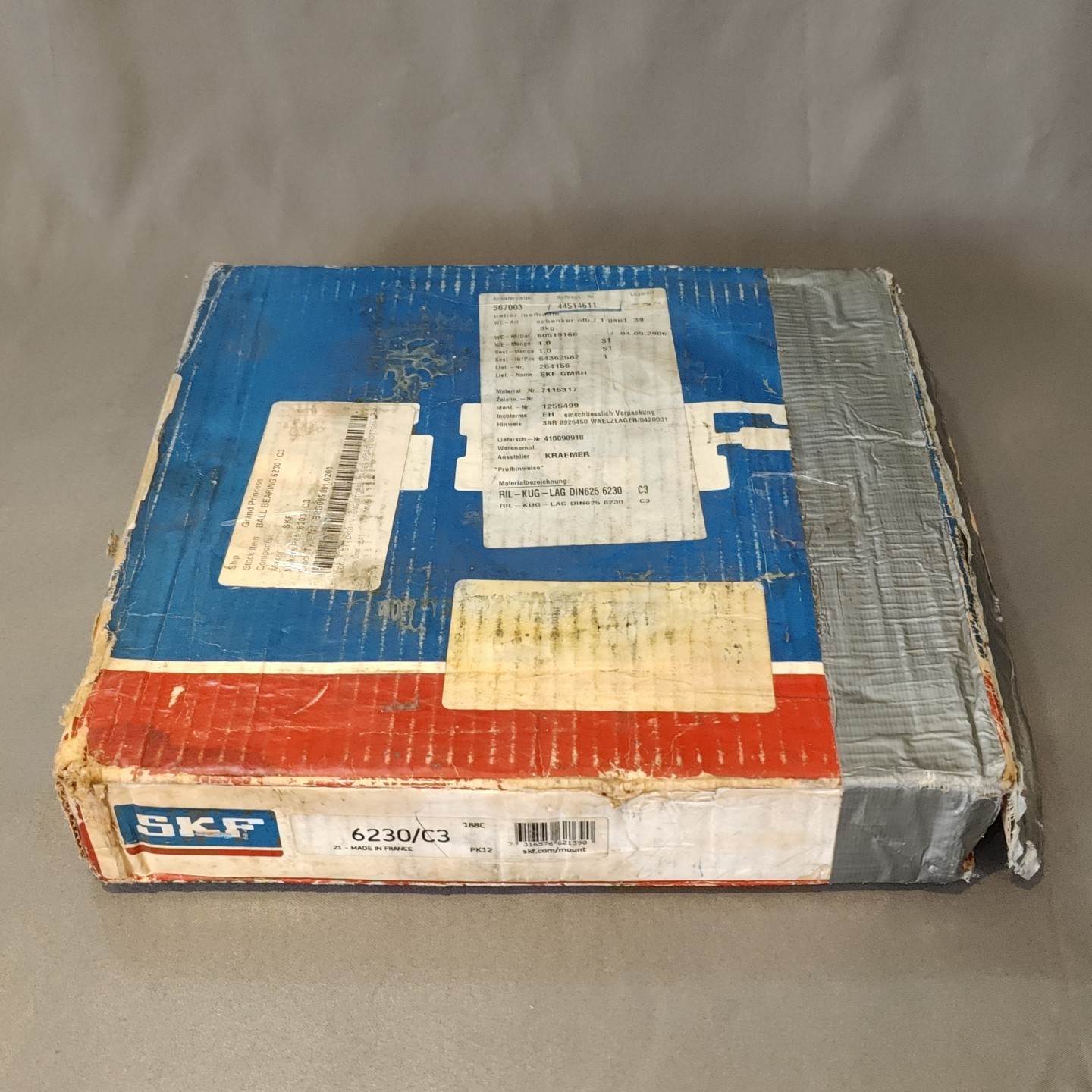 SKF 6230 C3 Deep Groove Ball Bearing, 150x270x45 mm