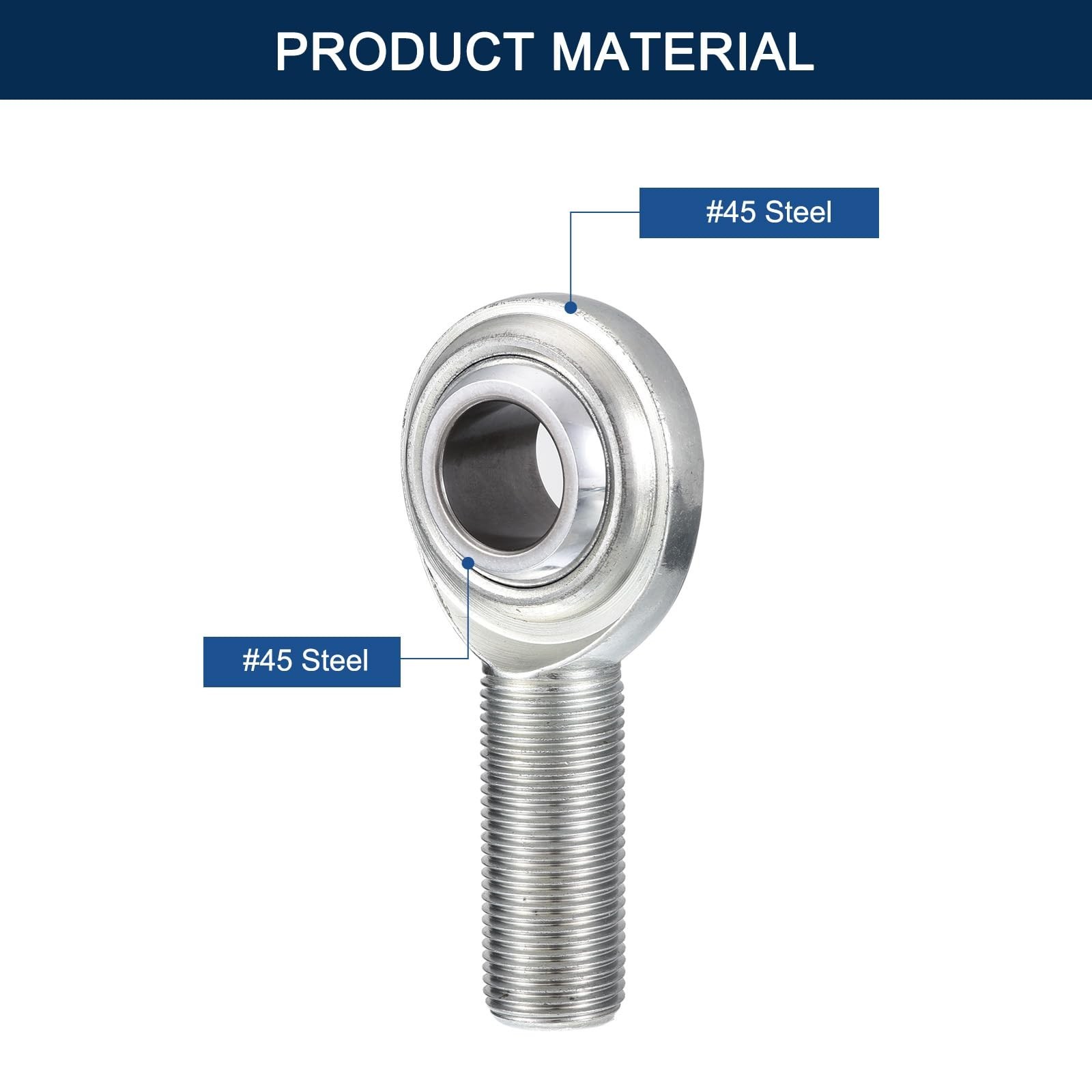 CM6 Rod End Bearing Heim Joints, 3/8 x 3/8-24 Right Hand Male Thread Heim Joi…
