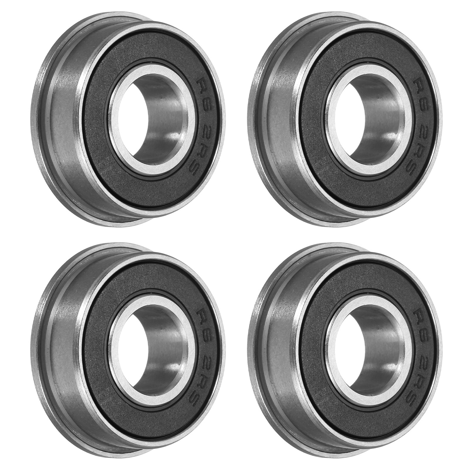 FR6-2RS Flanged Ball Bearing, 4pcs 3/8″ x 7/8″ x 9/32″ ABEC3 ZV2 Flange Bearings