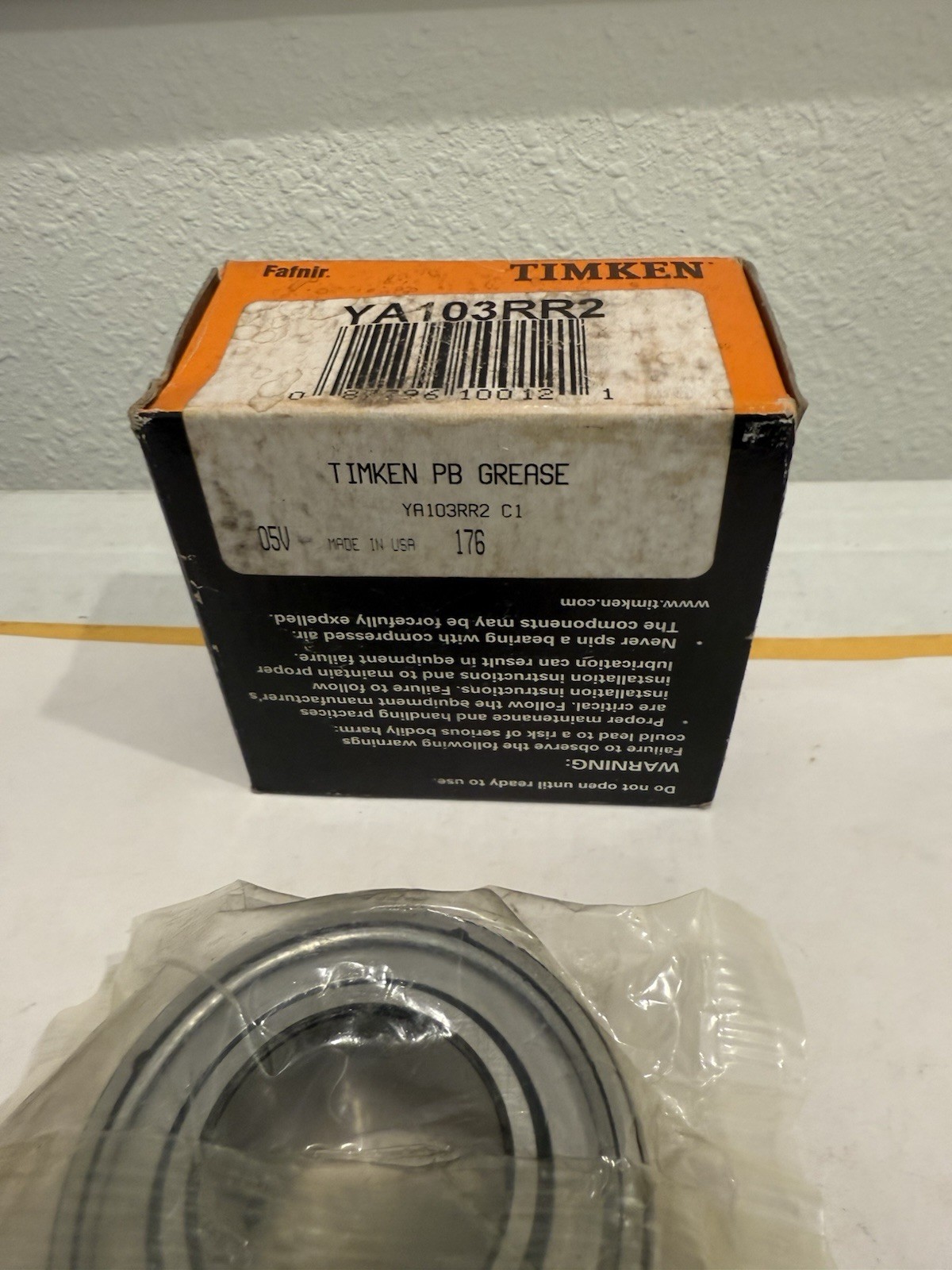 New Timken YA103RR2 Insert Bearing, 1 1/4″ ID, 2.4409″ OD, and 1.2813″ Width