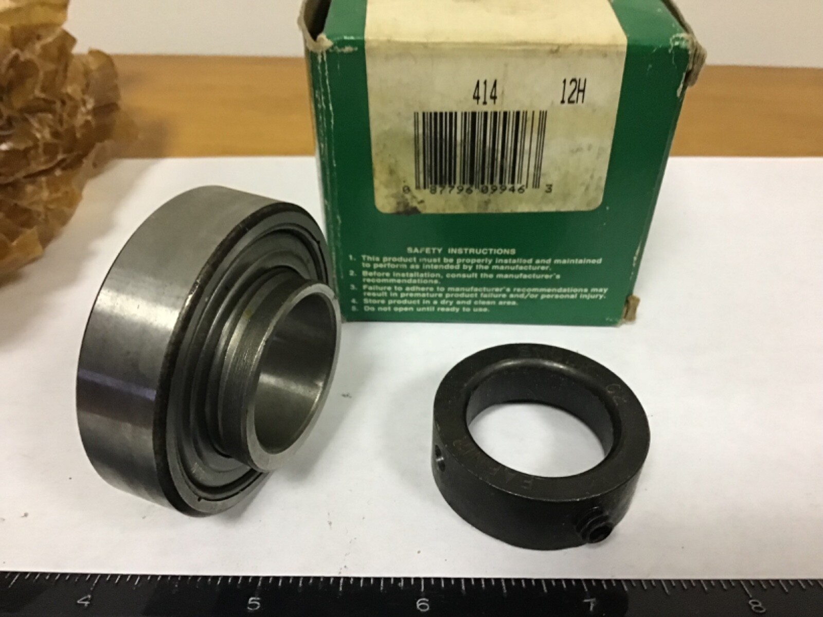 New Fafnir RA100DD + COL Insert Bearing, 1.000” Bore, 52MM OD, .8438″ Width