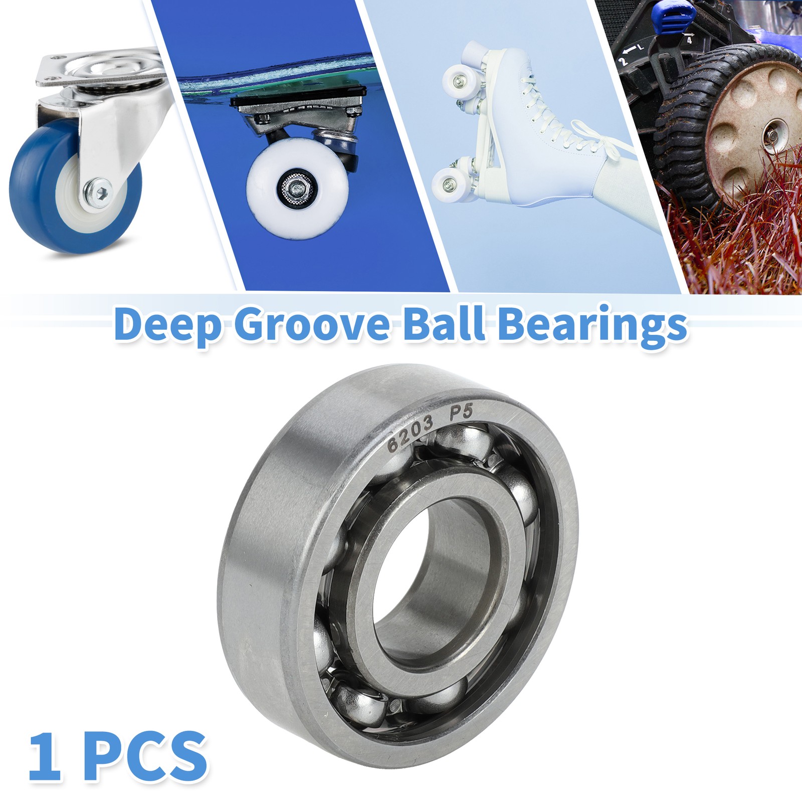 6203 & Deep Groove Ball Bearings 17x40x12mm 1 Pc Scooter Skateboard Wheel