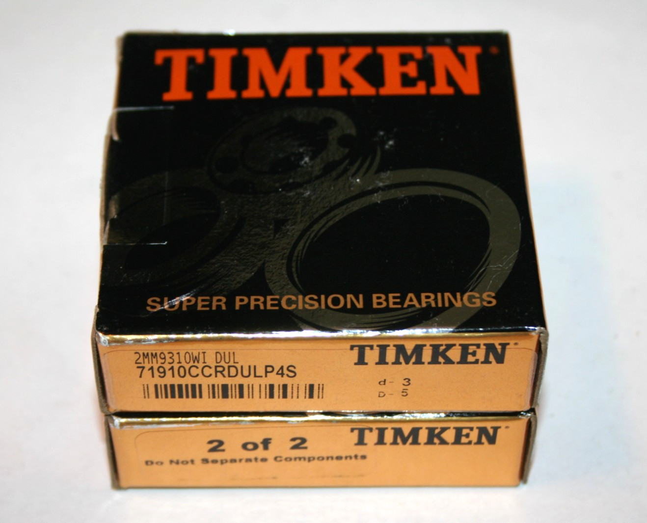 (Set of 2) TIMKEN 2MM9310WI DUL P4S Super Precision Angular Contact Bearings NEW