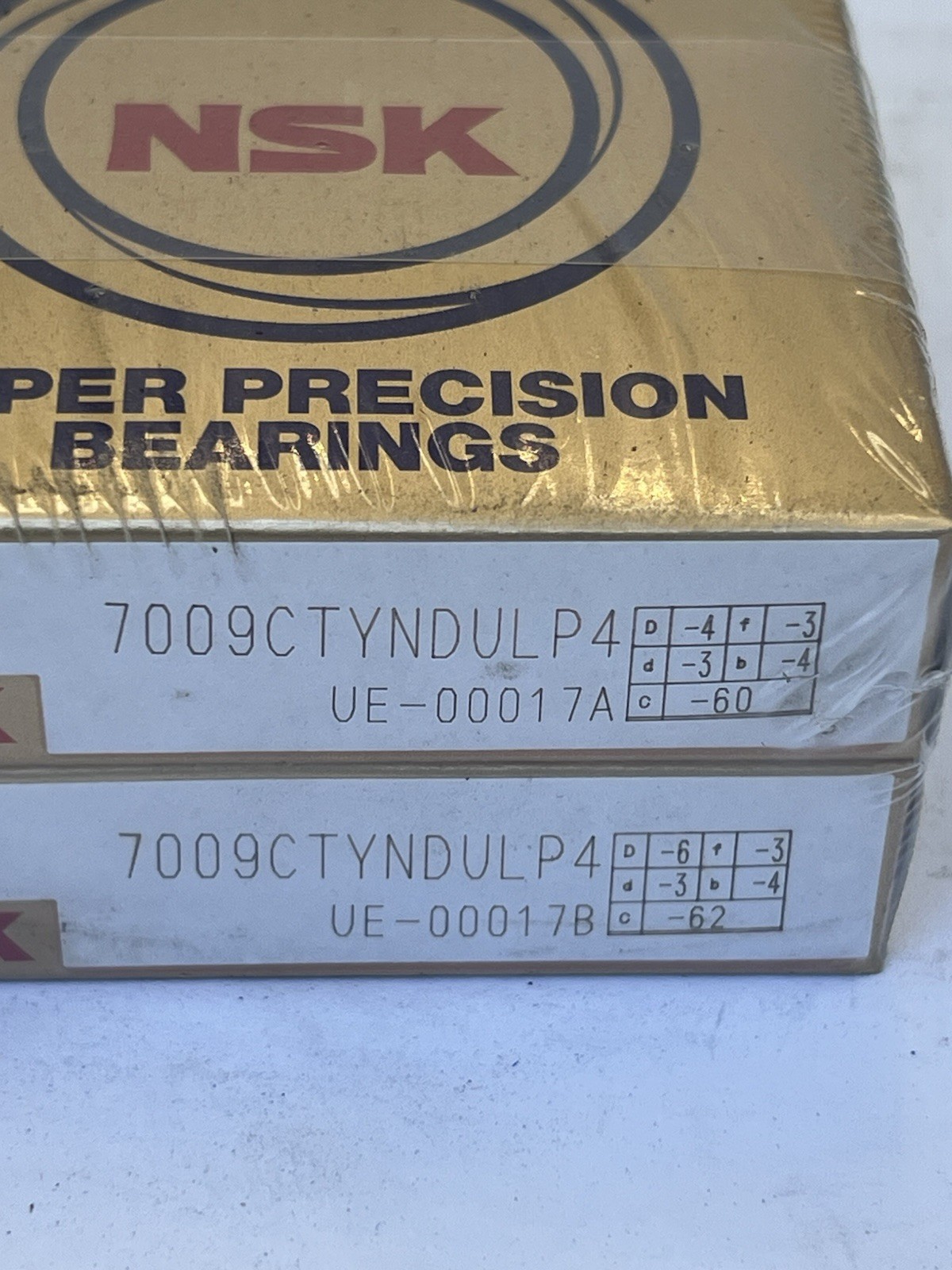 2x NSK 7009CTYNDULP4 Super Precision Angular Contact Bearing – Brand New