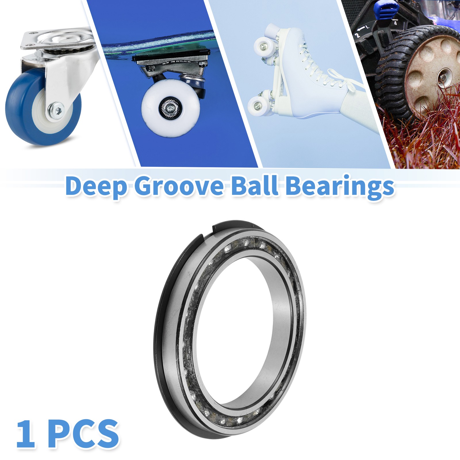 6919NR Deep Groove Ball Bearings 95x130x18mm 1 Pc Silver Tone