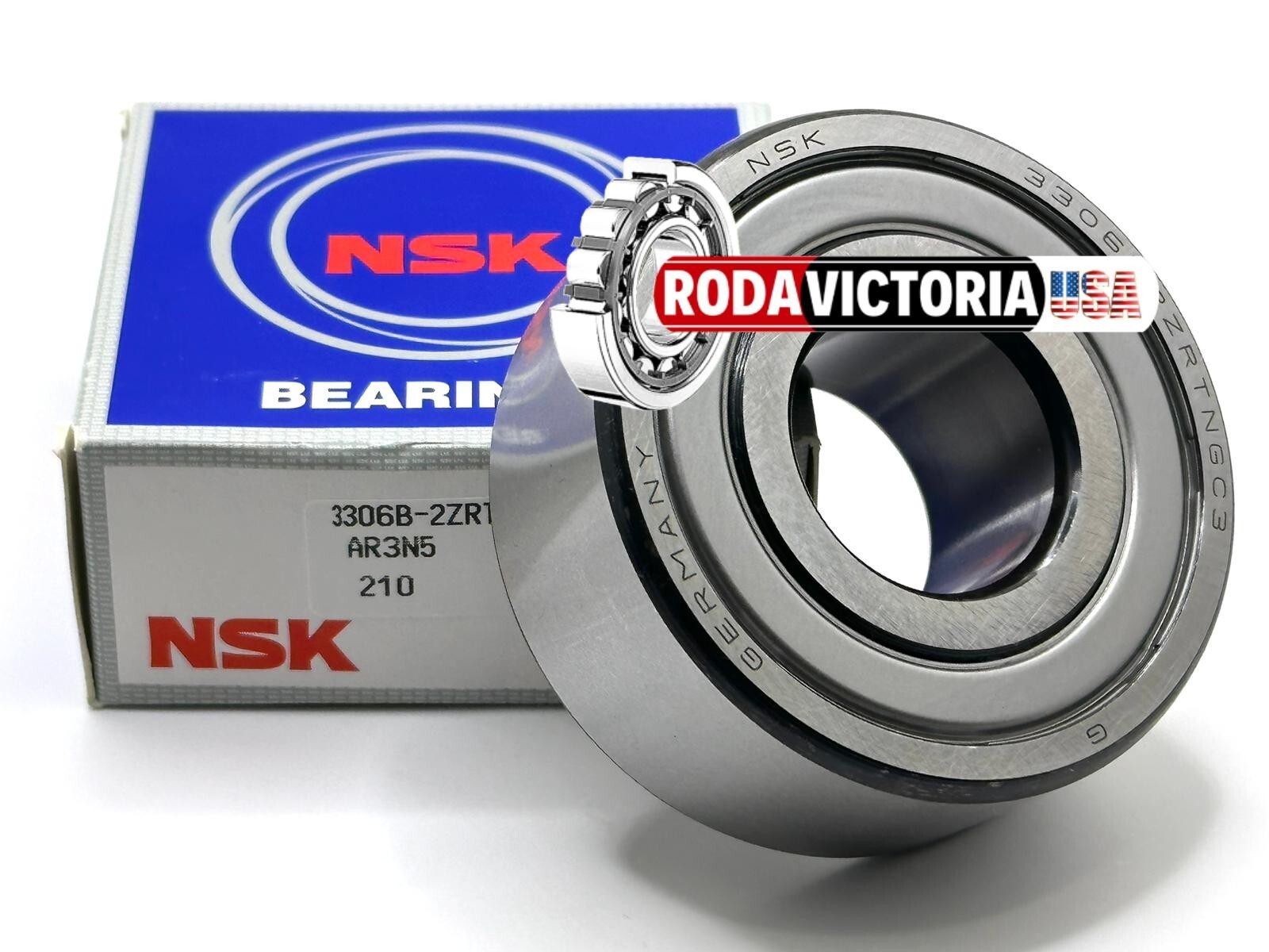 NSK 3306 2ZRTNG C3 ANGULAR CONTACT BEARING, METAL SHIELDED 30x72x30.2 mm 5306 ZZ