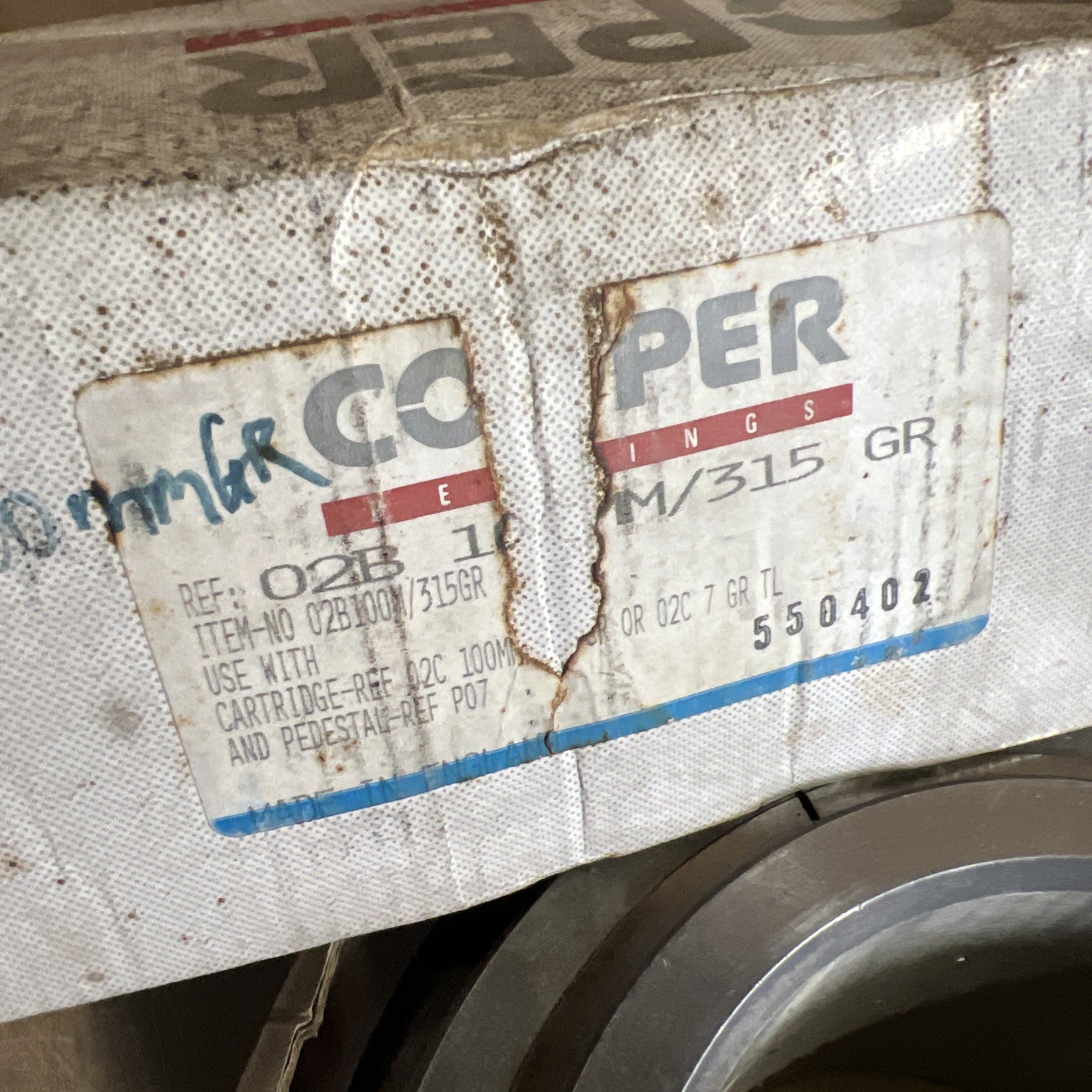 02B315/100MMGR Cooper BEARINGS FOR HOUSINGS Nos Surplus