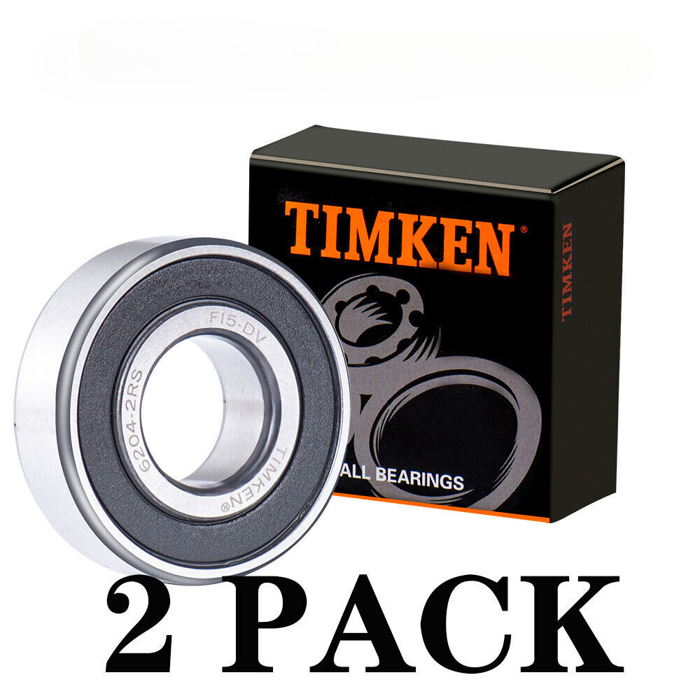 NEW (2 PACK) USA TIMKEN 6204-2RS C3 20X47X14MM Double Rubber Seal Bearings