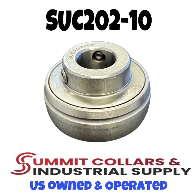 SUC202-10 Stainless Steel Insert Bearing UC202-10 5/8″ Bore w/Set Screws