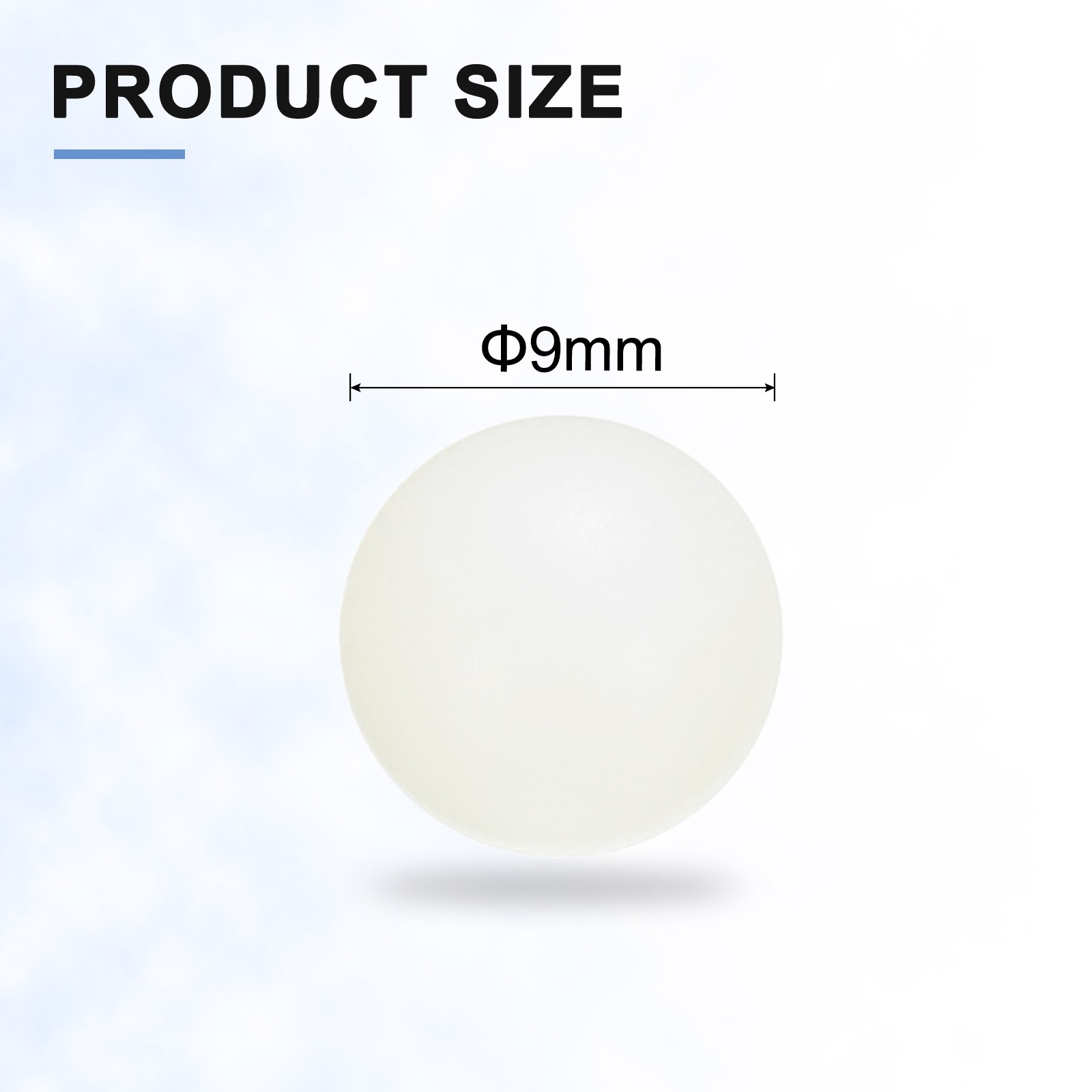 100pcs Nylon Bearing Balls 9mm Solid Plastic Balls G1 Precision White
