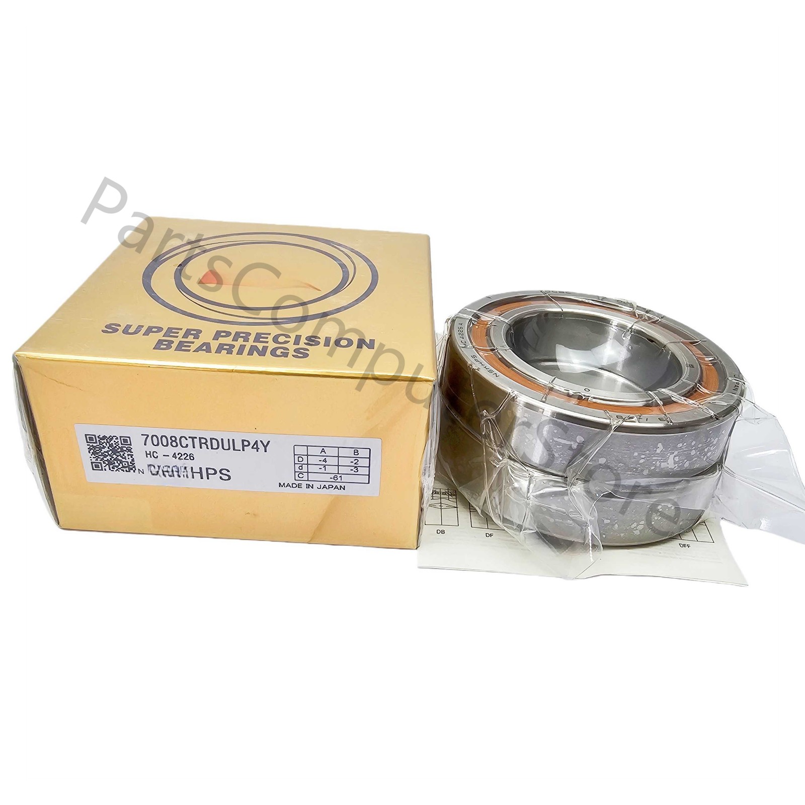 NEW Set of Two Super Precision Spindle Bearings For NSK 7008CTRDULP4Y Abec-7 US