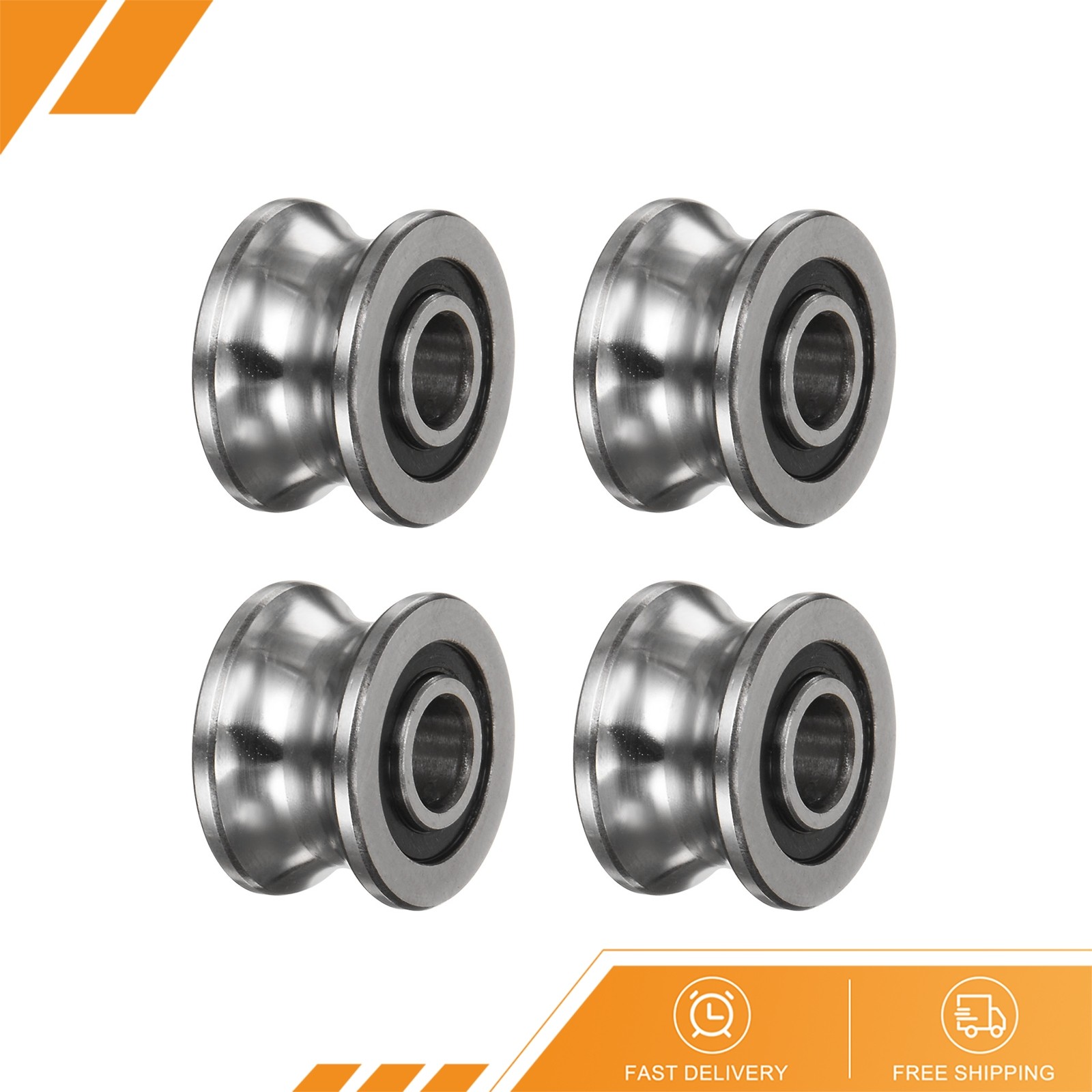 4pcs – SG22 U Groove Track Guide Bearing U Groove Roller Wheel Chrome Steel